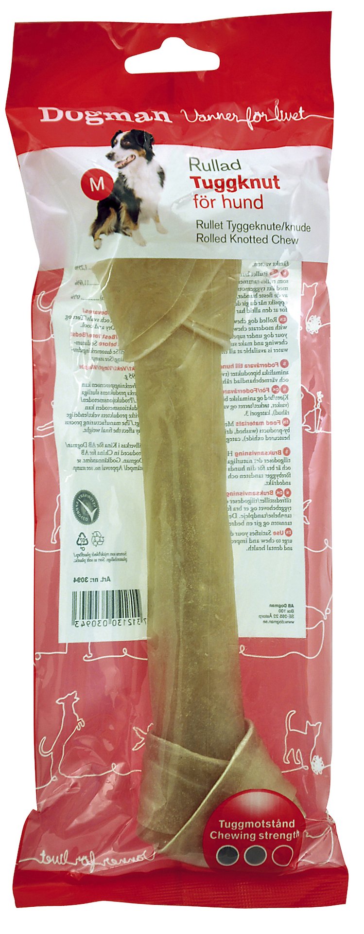 Dogman Tuggknut Hund Medium 22 cm 95 g