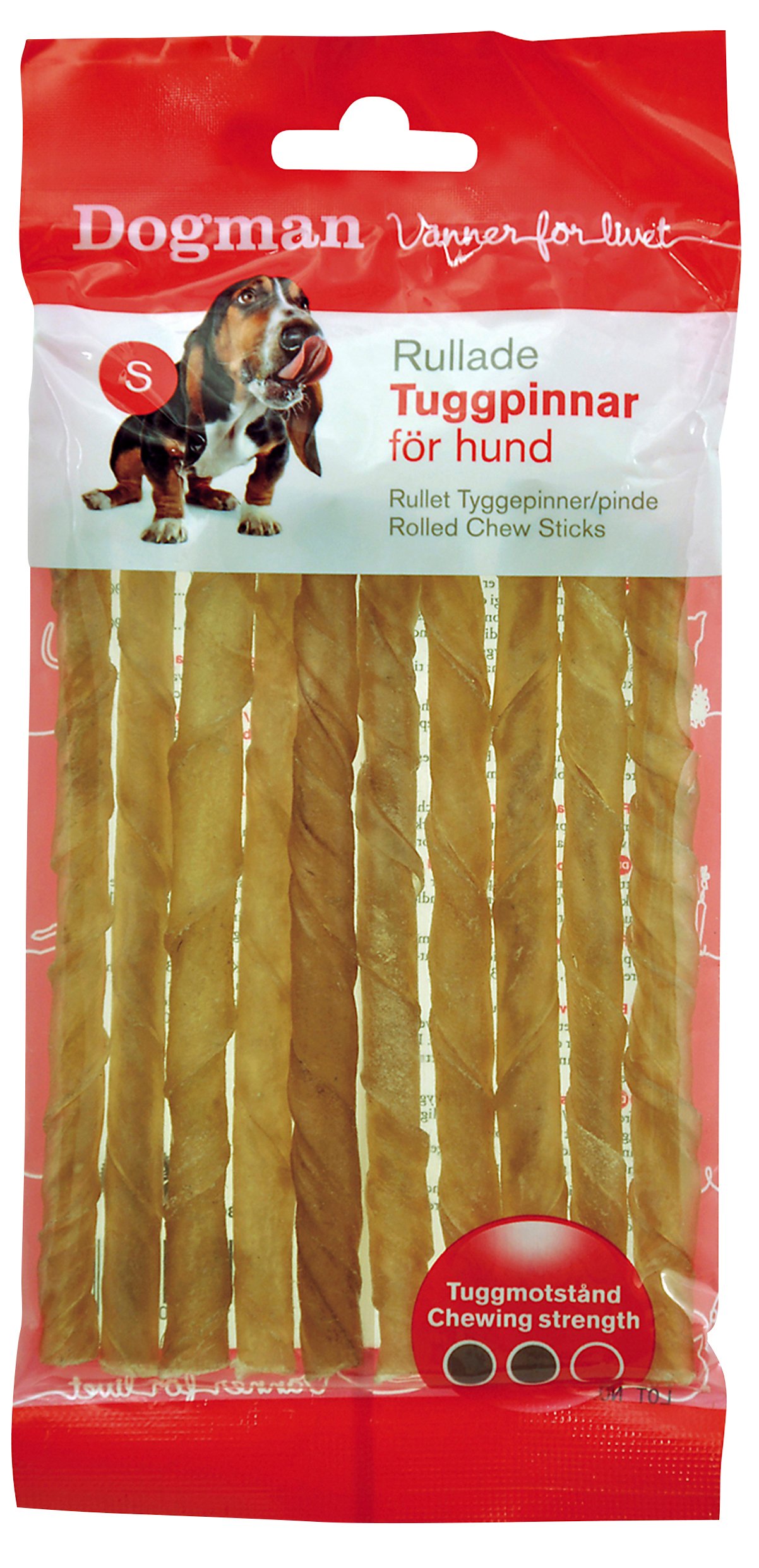 Dogman Rullade Tuggpinnar Hund S 12,5 cm 10 st