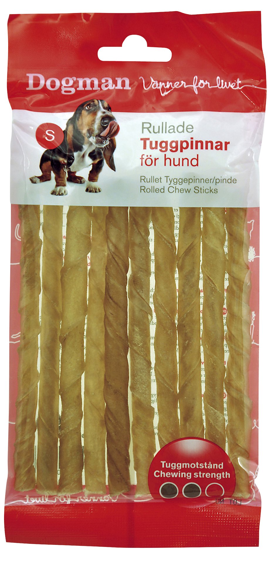 Dogman Rullade Tuggpinnar Hund S 12,5 cm 10 st