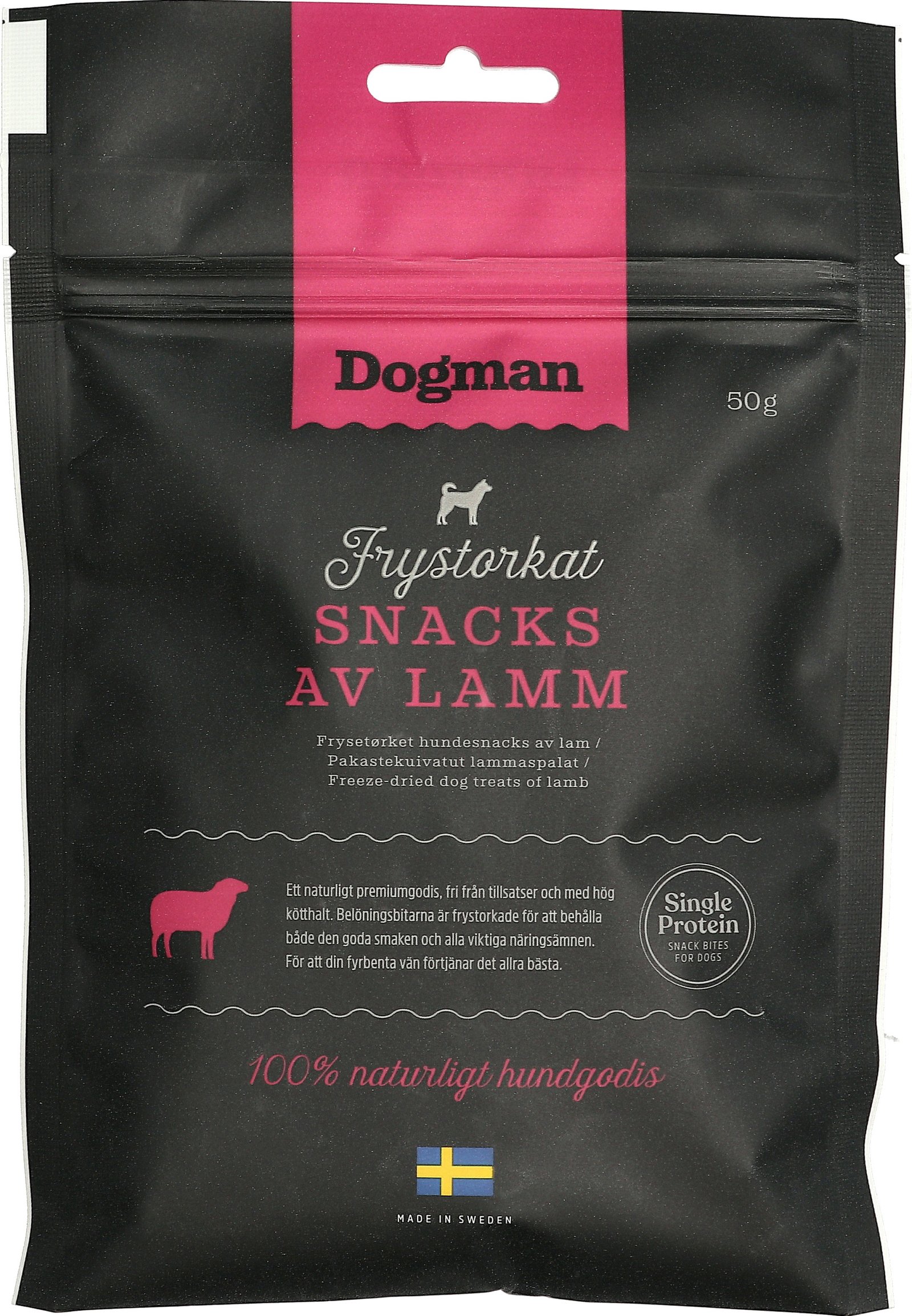 Dogman Frystorkat Snacks Lamm 50 g