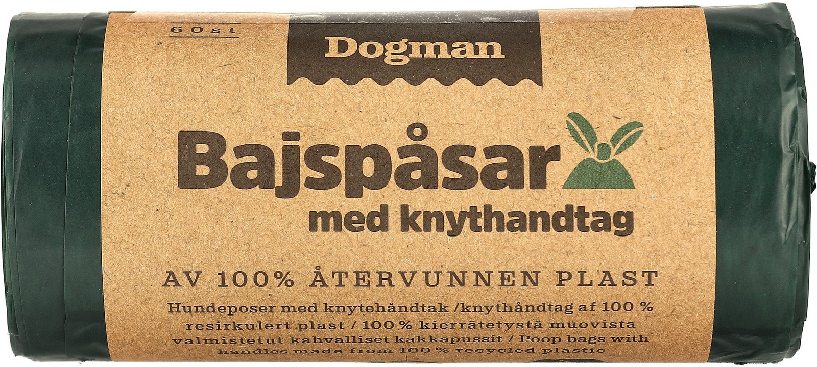 Dogman Bajspåsar Knythandtag Grön 60 st