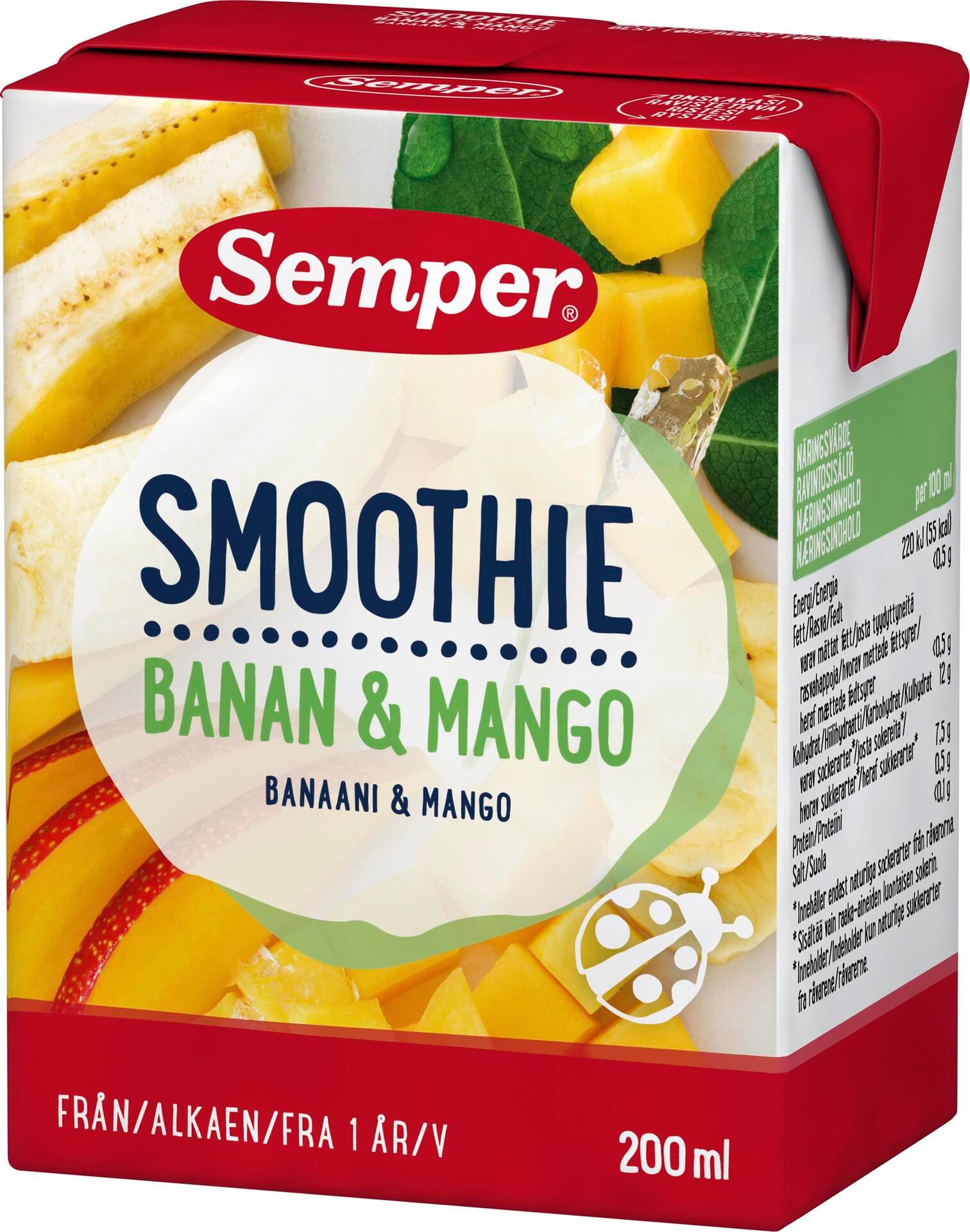 Semper Smoothie Banan Mango 12 månader 200ml