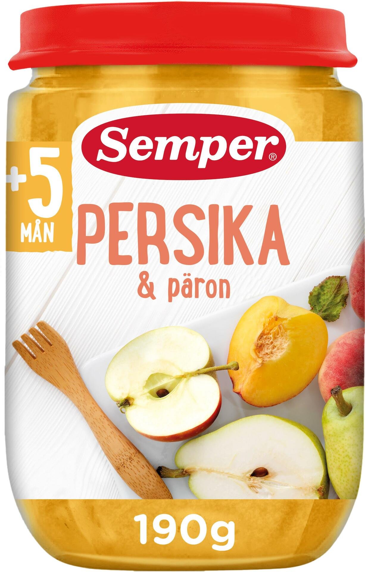 Semper Fruktpuré Persika, Äpple & Päron 190g