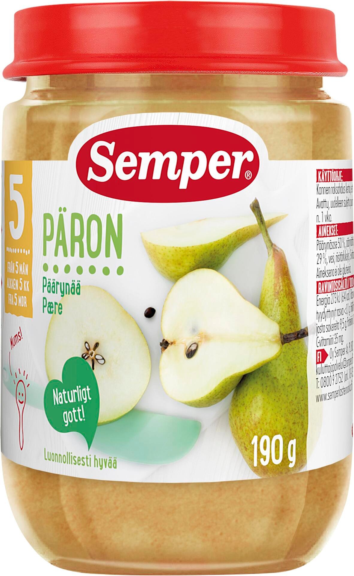 Semper Päronpuré från 5 månader 190g