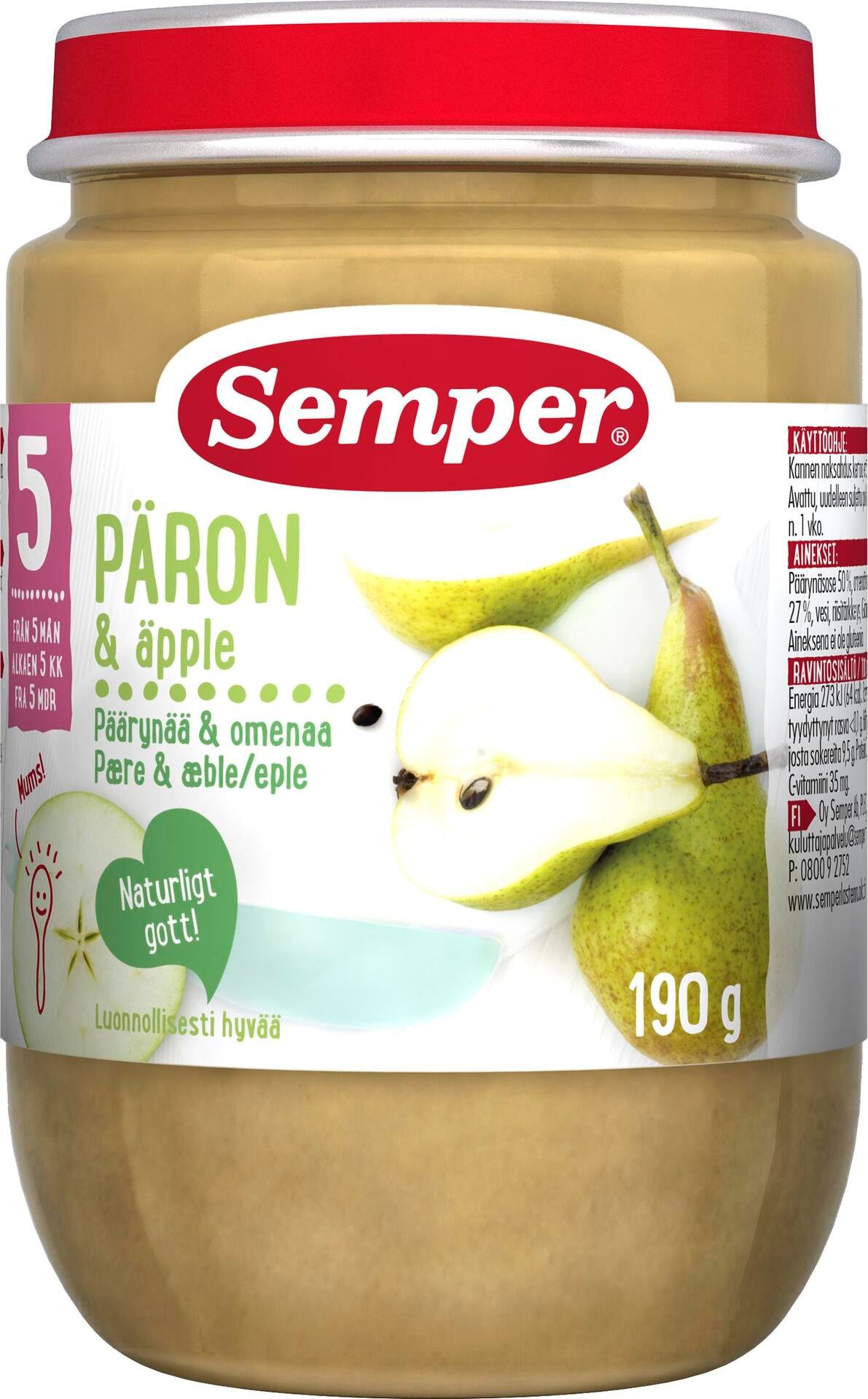 Semper Päronpuré från 5 månader 190g
