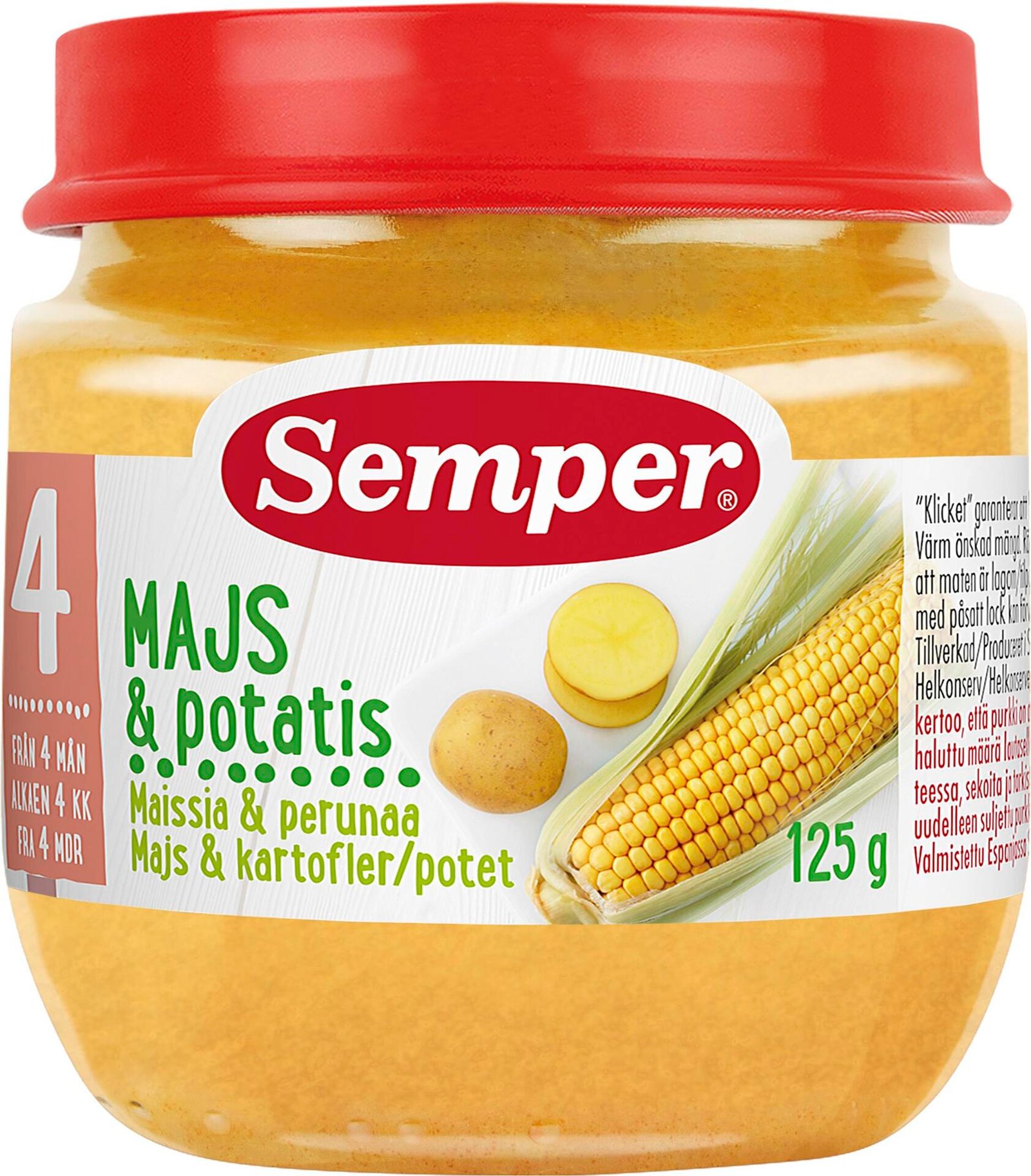 Semper Majs och Potatispuré från 4 månader 125g