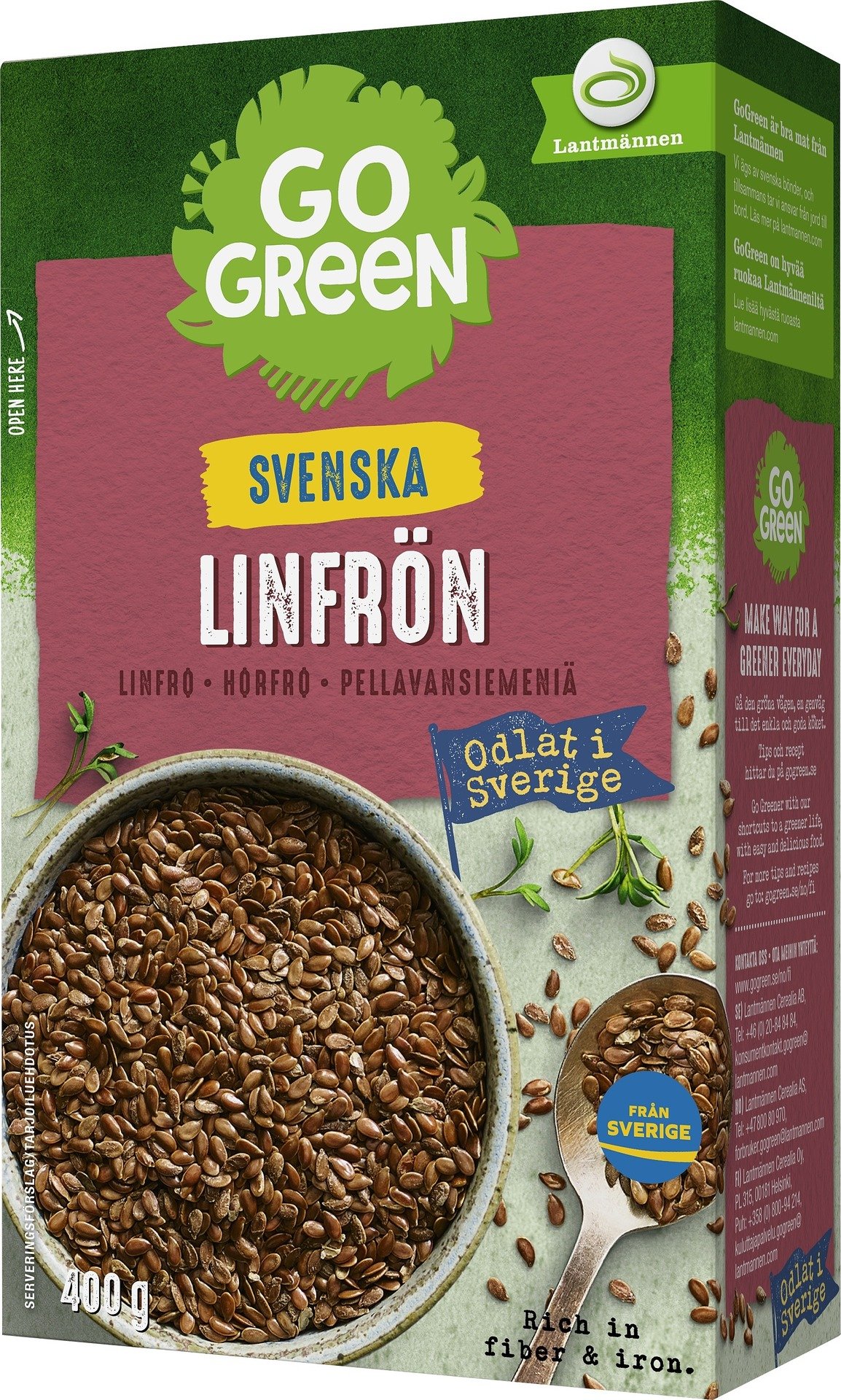 GoGreen Linfrö Hela Svenskodlade 400 g