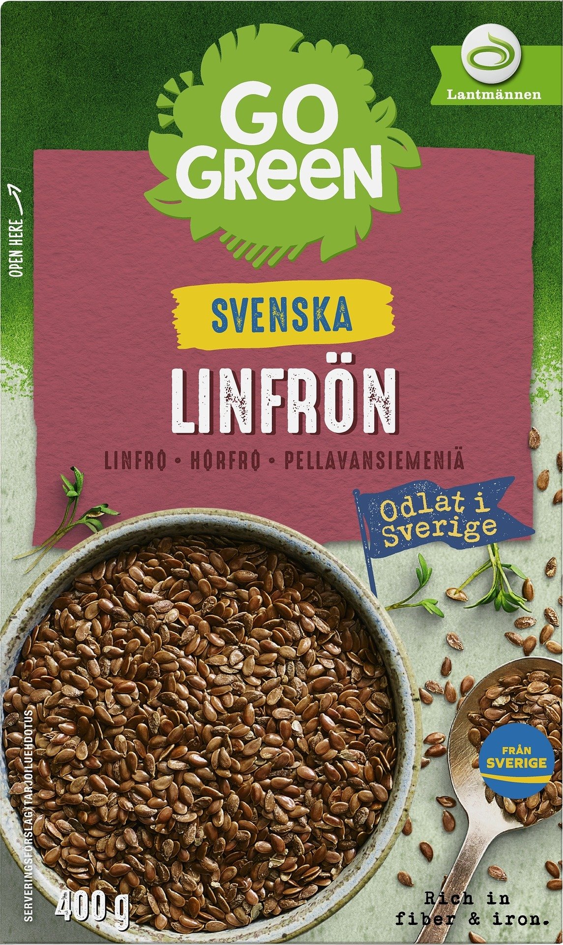 GoGreen Linfrö Hela Svenskodlade 400 g