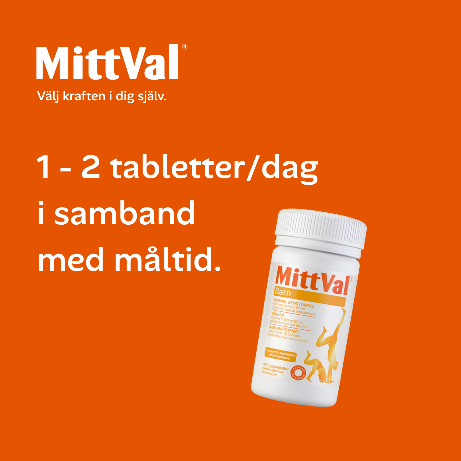 MittVal Barn 4-12 År 100 tuggtabletter