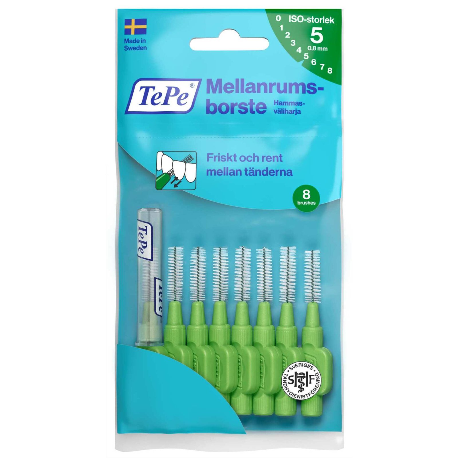TePe Mellanrumsborste Original 0,8mm Grön 8-pack