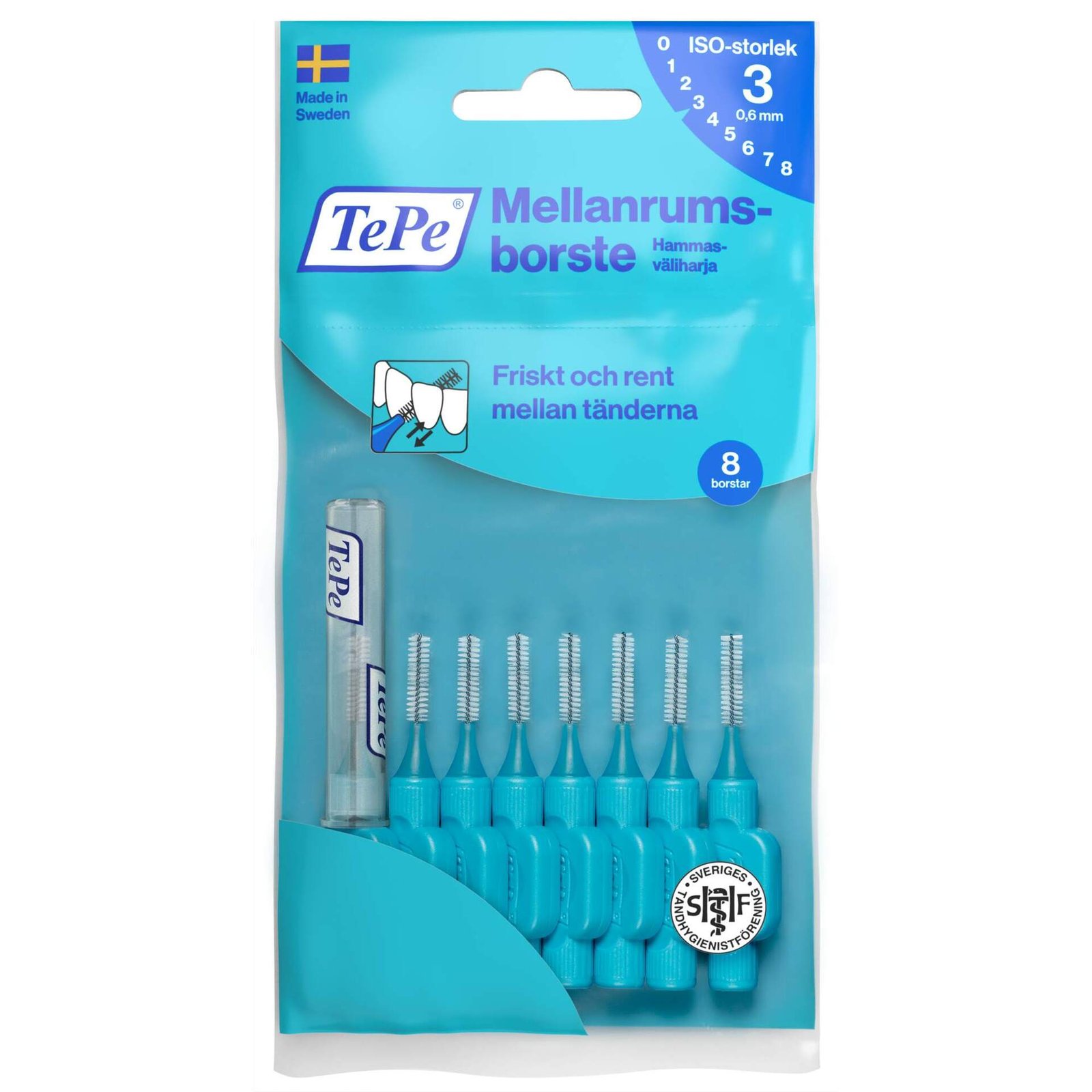 TePe Mellanrumsborste Original 0,6mm Blå 8-pack