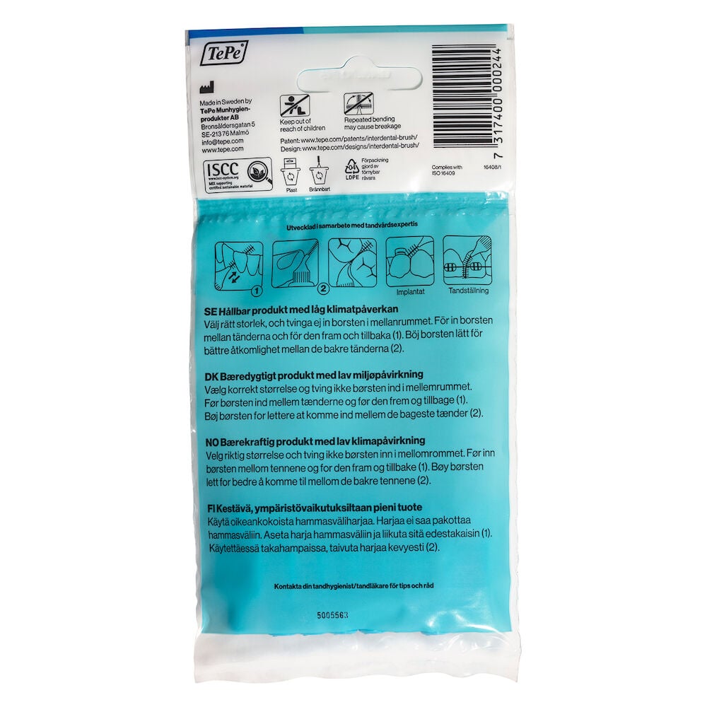 TePe Mellanrumsborste Original 0,6mm Blå 8-pack