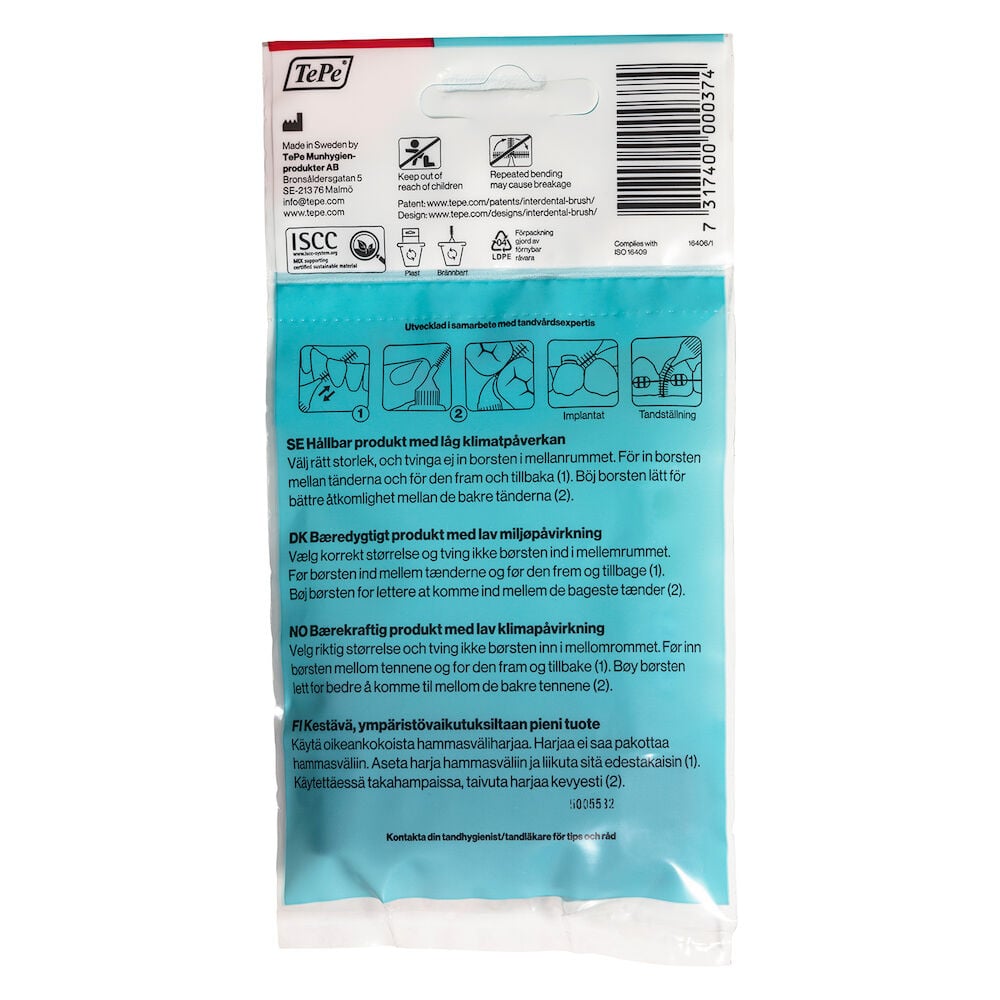 TePe Mellanrumsborste Original Röd 0,5mm 8-pack