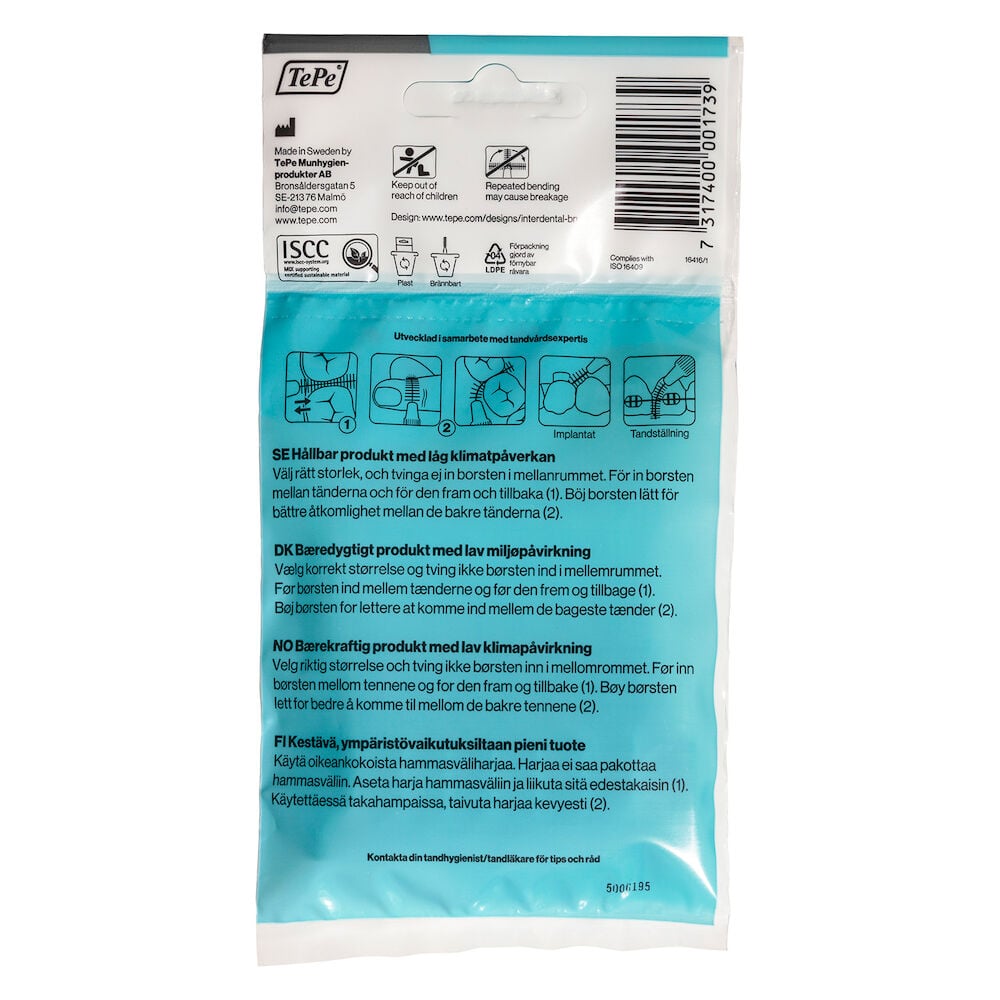 TePe Mellanrumsborste Original 1,3mm Grå 8-pack