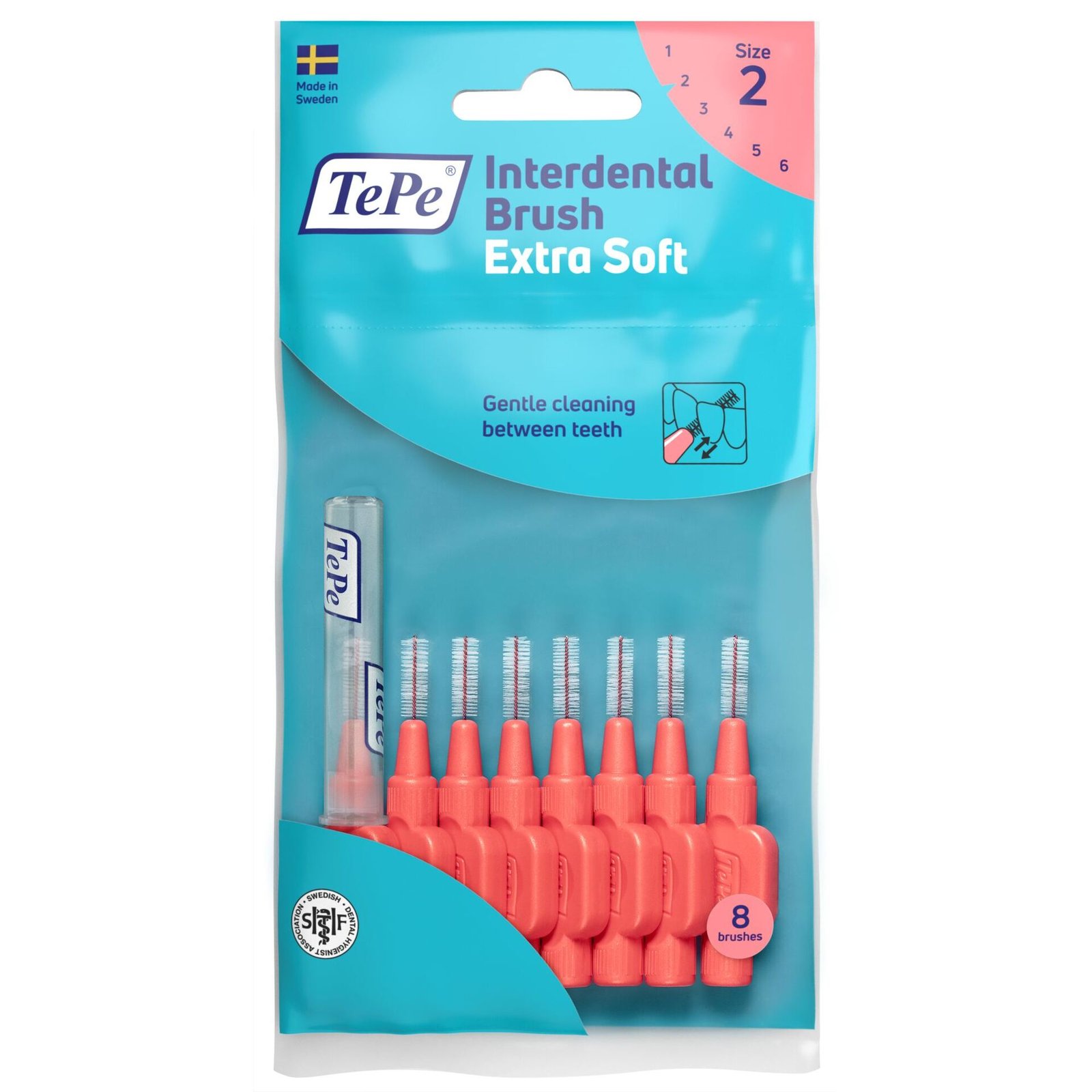 TePe Mellanrumsborste Extra Soft 0,5mm Röd 8-pack