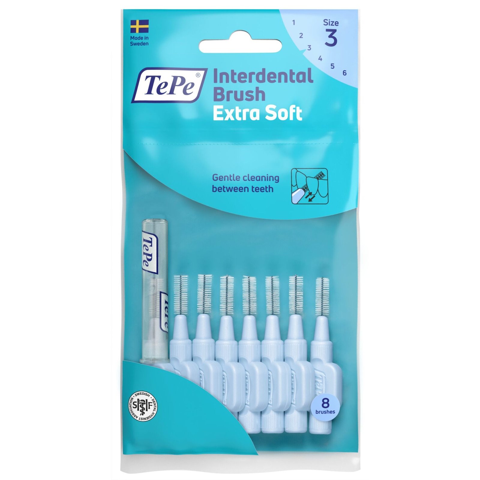 TePe Mellanrumsborste Extra Soft 0,6mm Blå 8-pack