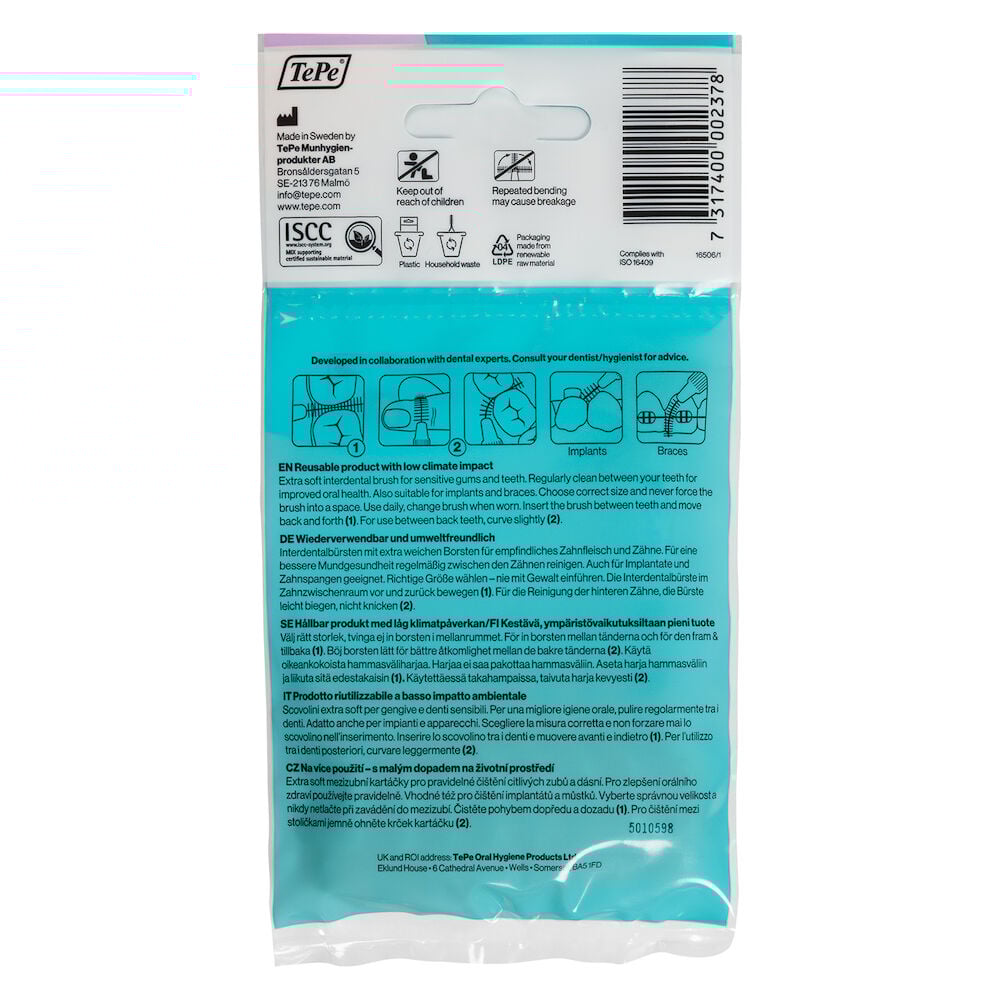 TePe Mellanrumsborste Extra Soft 1,1mm Lila 8-pack