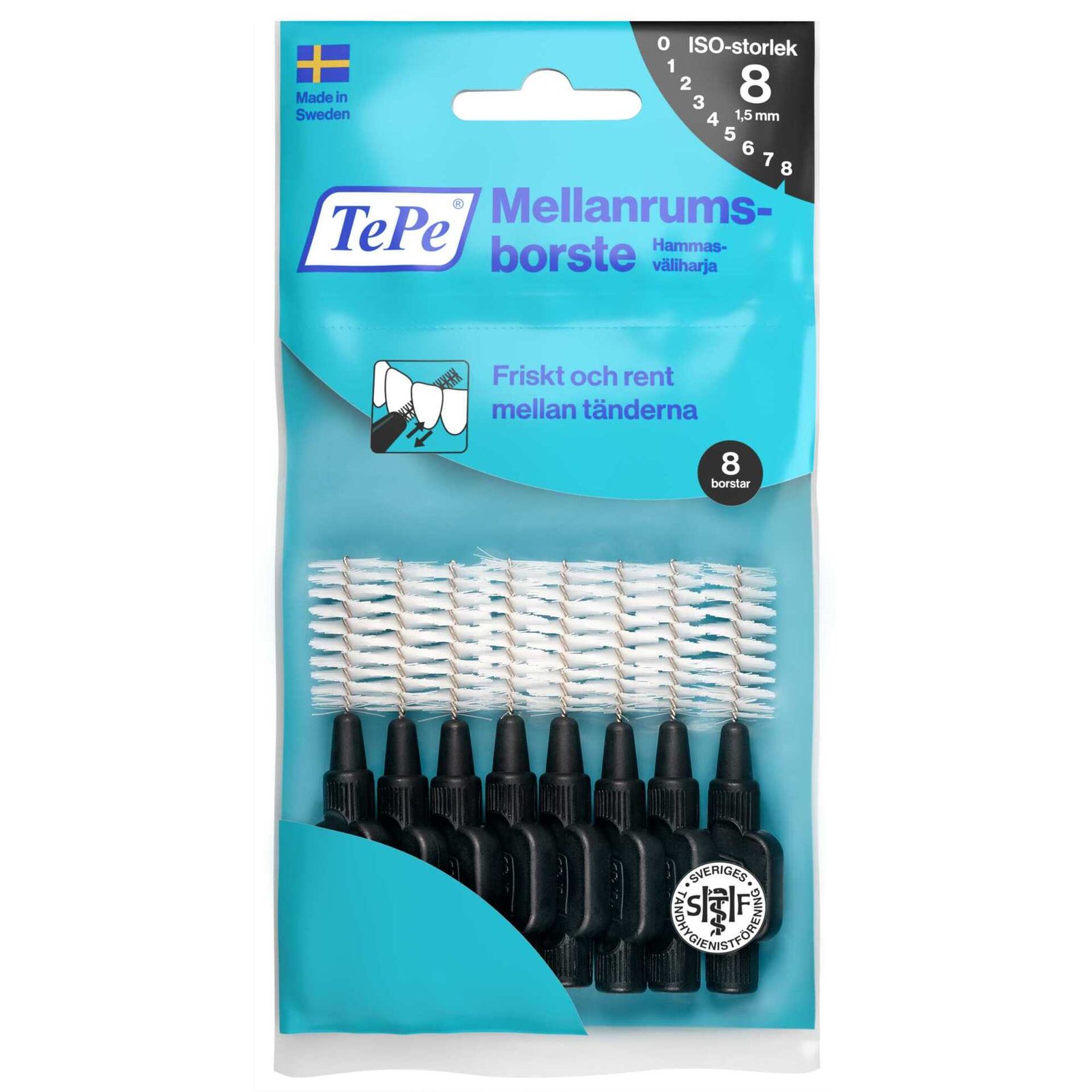 TePe Mellanrumsborste Original 1,5mm Svart 8-pack