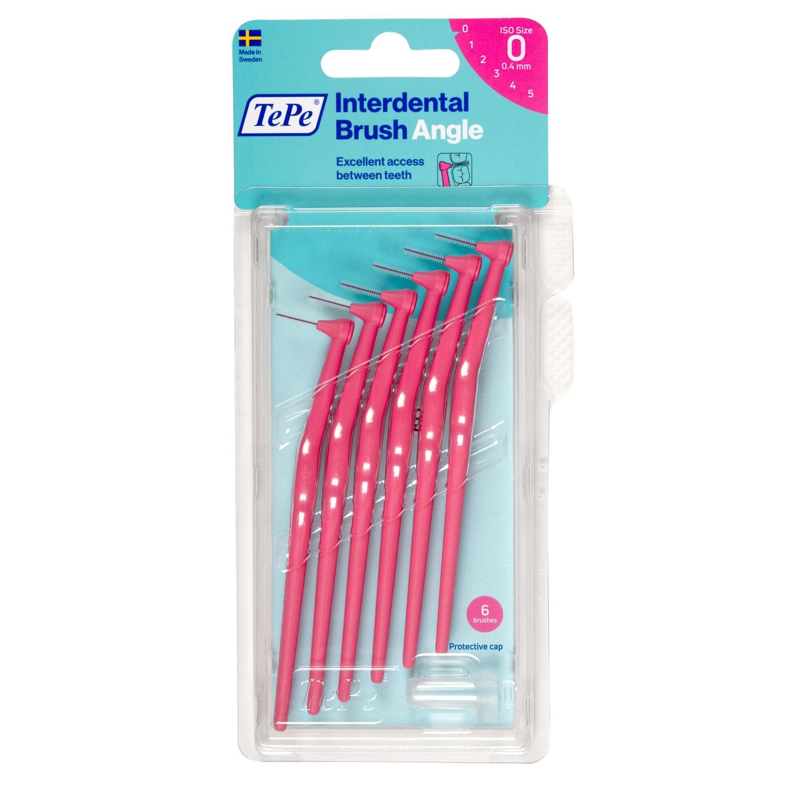TePe Angle Vinklad Mellanrumsborste 0,4mm Rosa 6-pack
