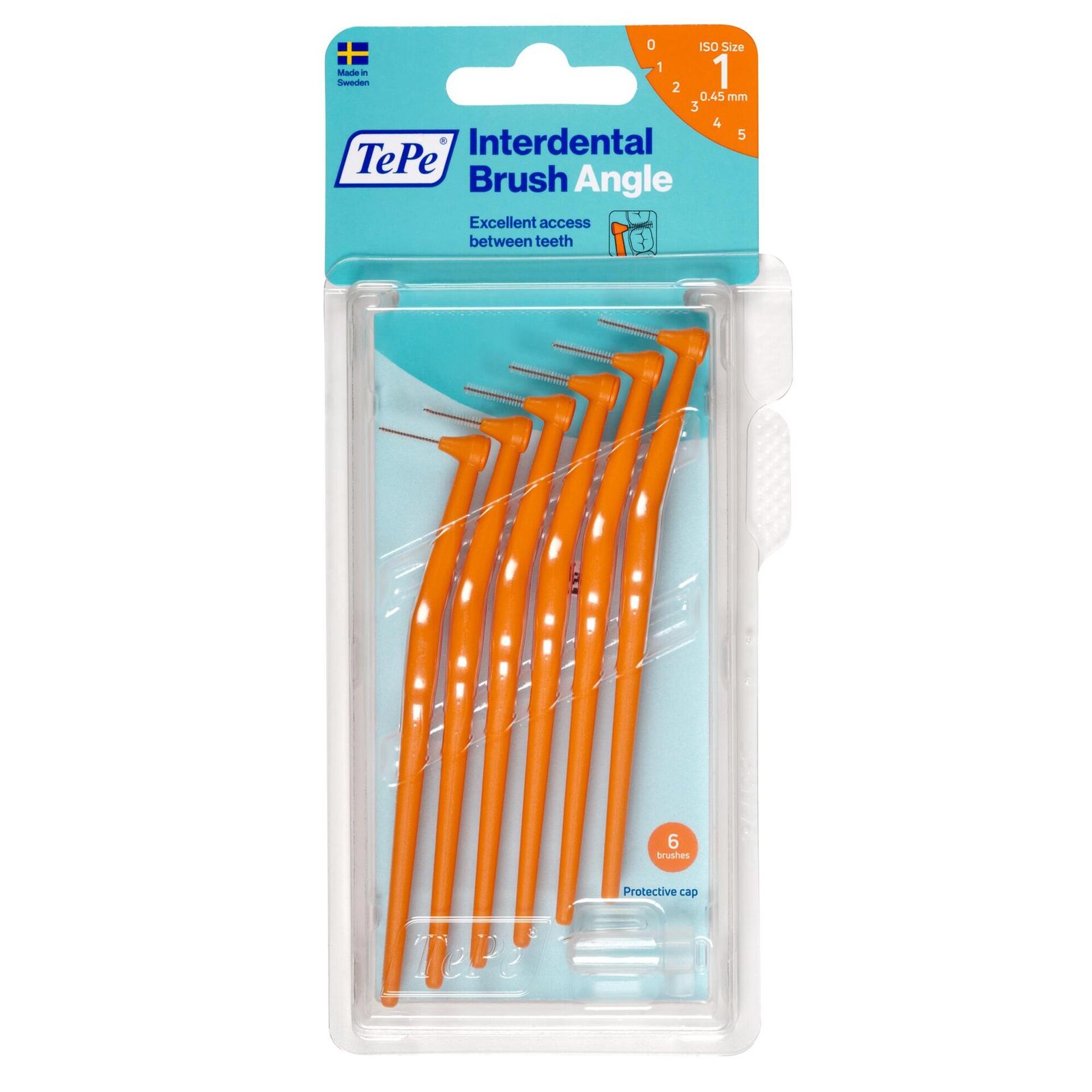 TePe Angle Vinklad Mellanrumsborste 0,45mm Orange 6-pack