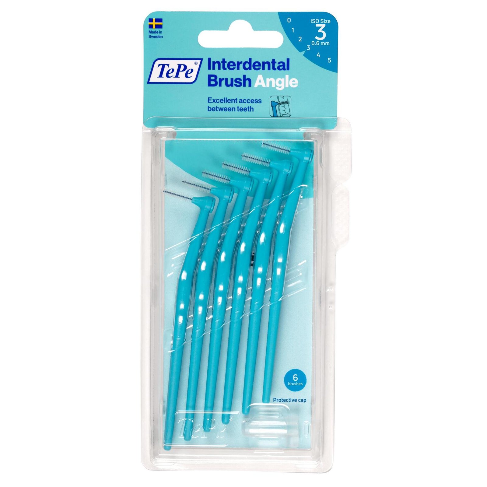 TePe Angle Vinklad Mellanrumsborste 0,6mm Blå 6-pack