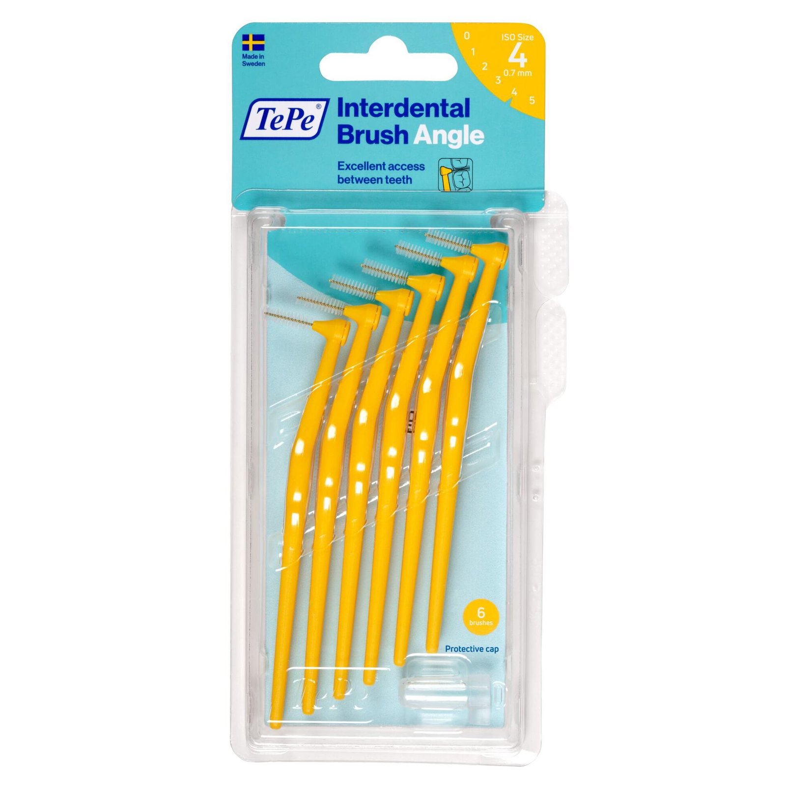 TePe Angle Vinklad Mellanrumsborste 0,7mm Gul 6-pack