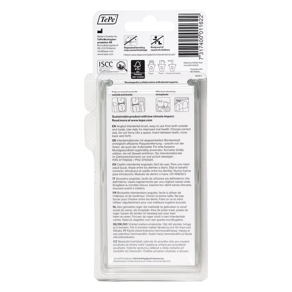 TePe Angle Vinklad Mellanrumsborste 0,8mm Grön 6-pack