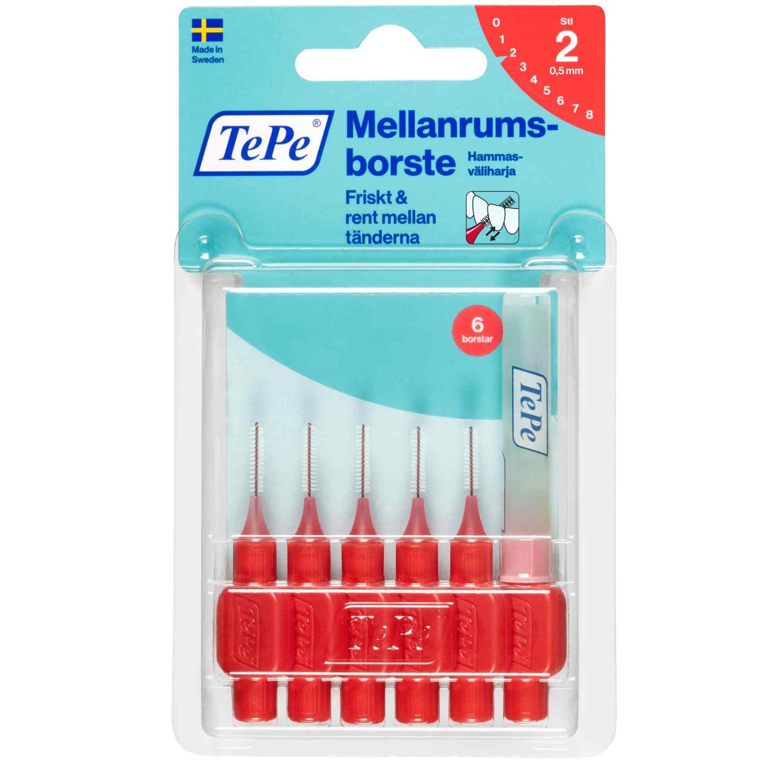 TePe Mellanrumsborste Original Röd 0,5mm 6 st