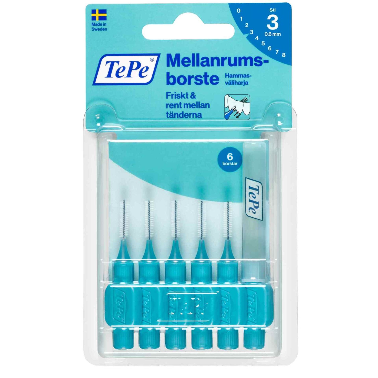 TePe Mellanrumsborste Original 0,6mm Blå 6 st