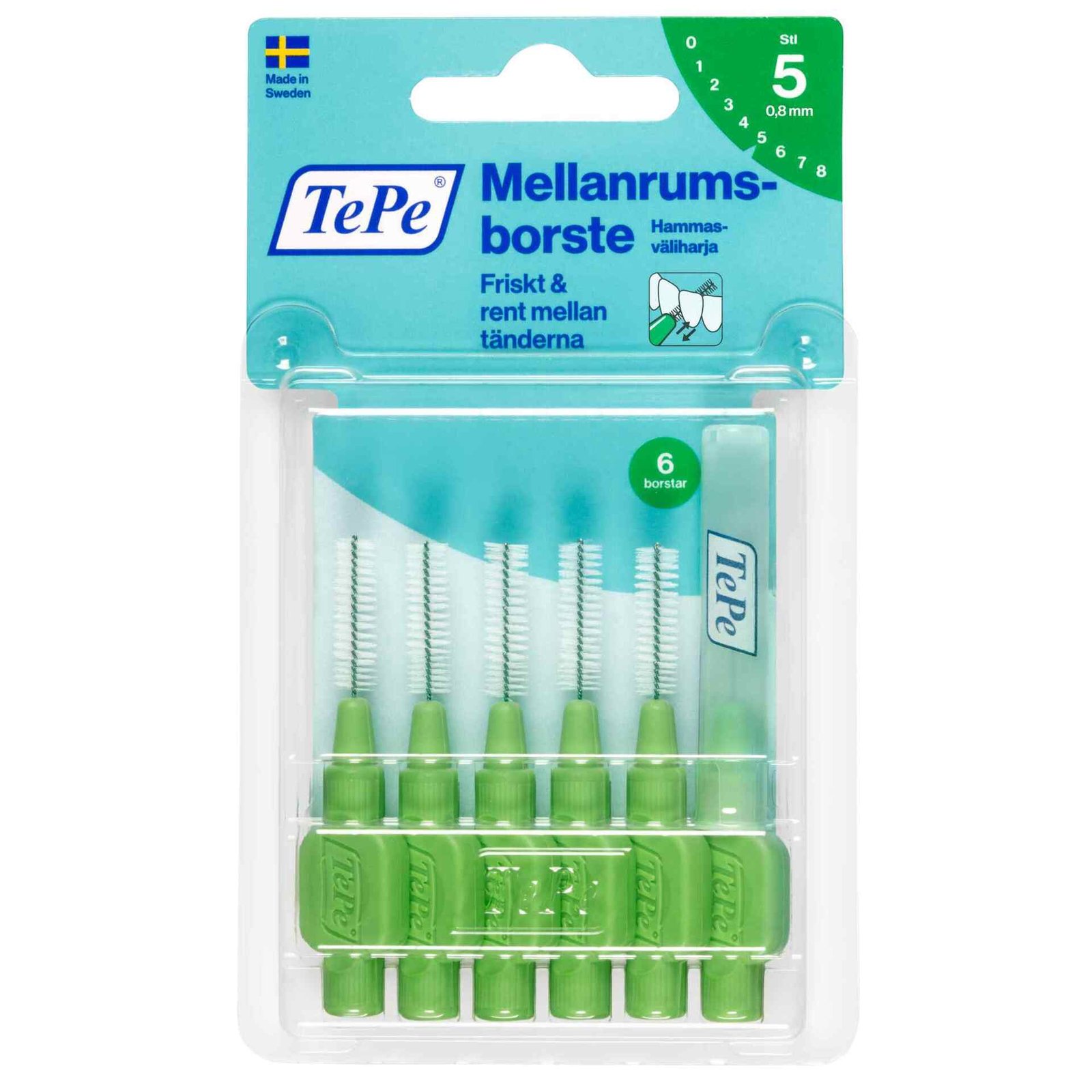 TePe Mellanrumsborste Original 0,8mm Grön 6 st