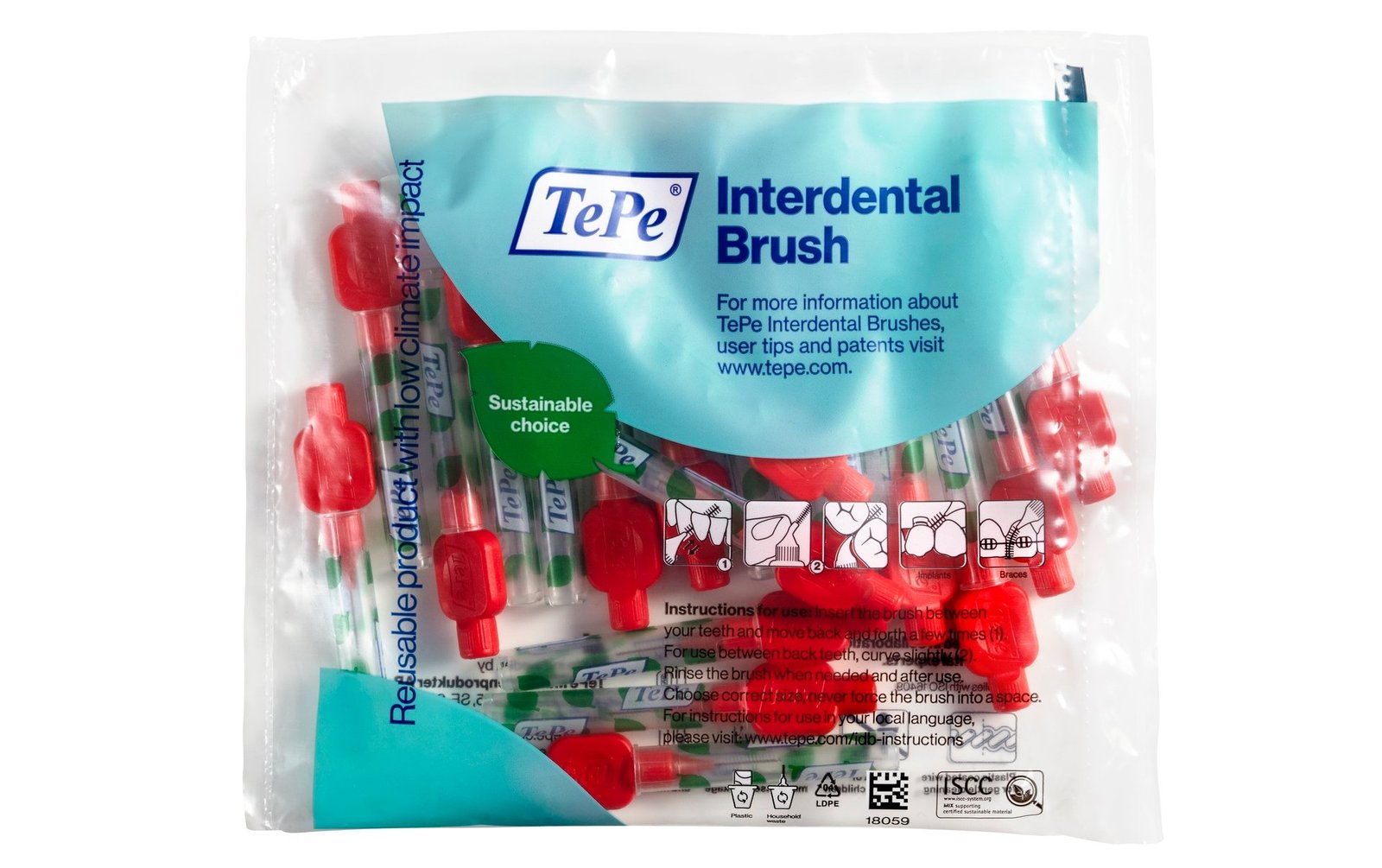 TePe Mellanrumsborste Röd 0,5 mm 20-pack