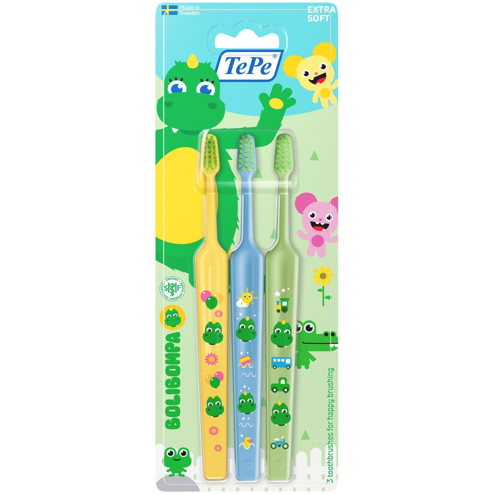 TePe Mini™ Bolibompa Extra Soft Tandborste 3-pack