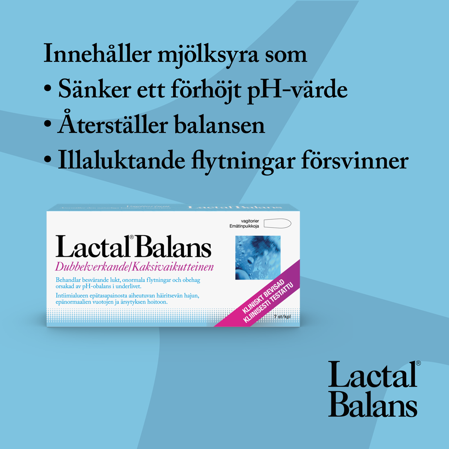 Lactal Balans Vagitorier intimvård 7 st