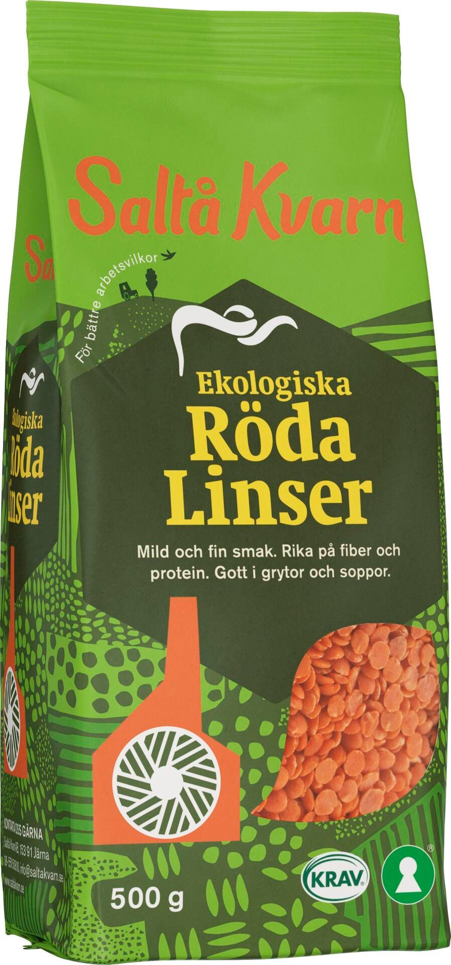 Saltå Kvarn Röda Linser Eko Krav 500 g