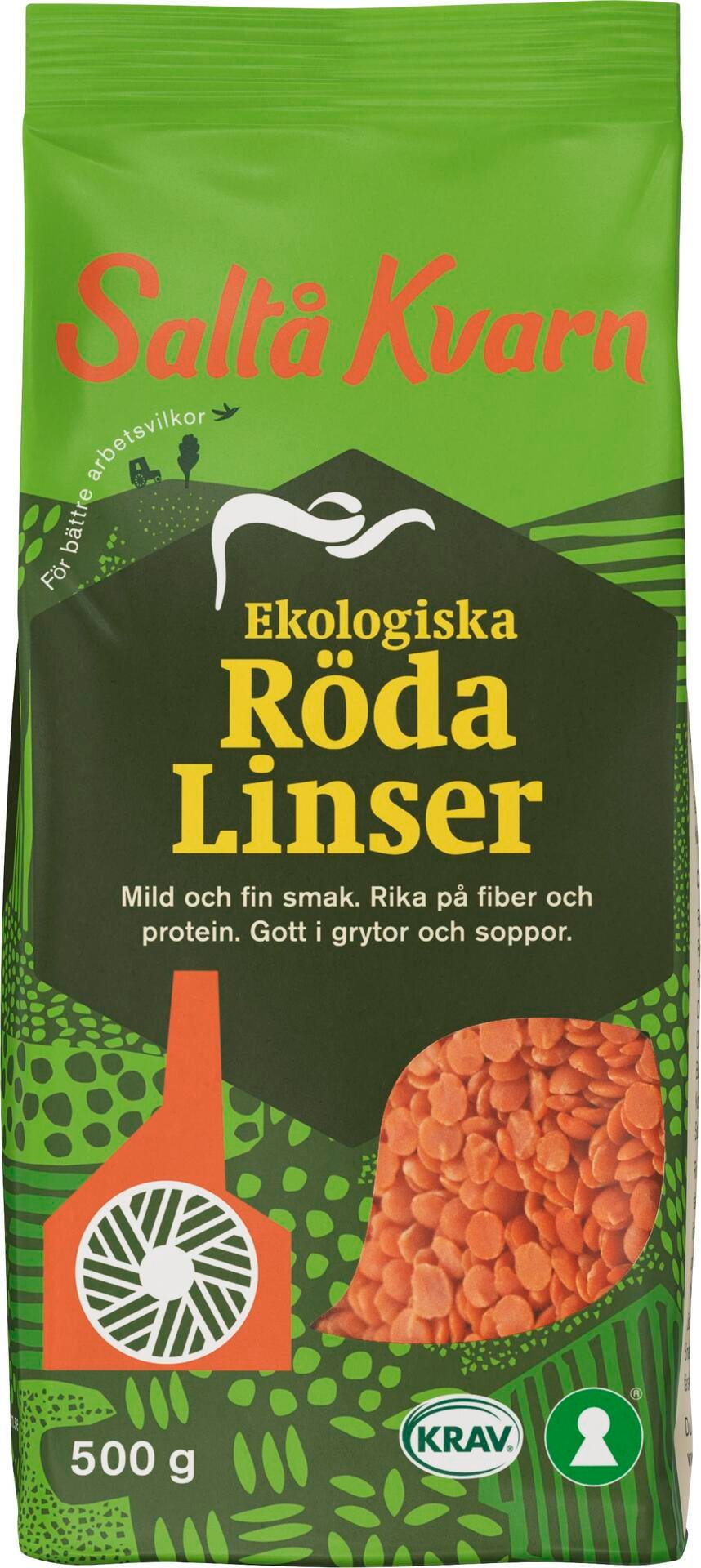 Saltå Kvarn Röda Linser Eko Krav 500 g
