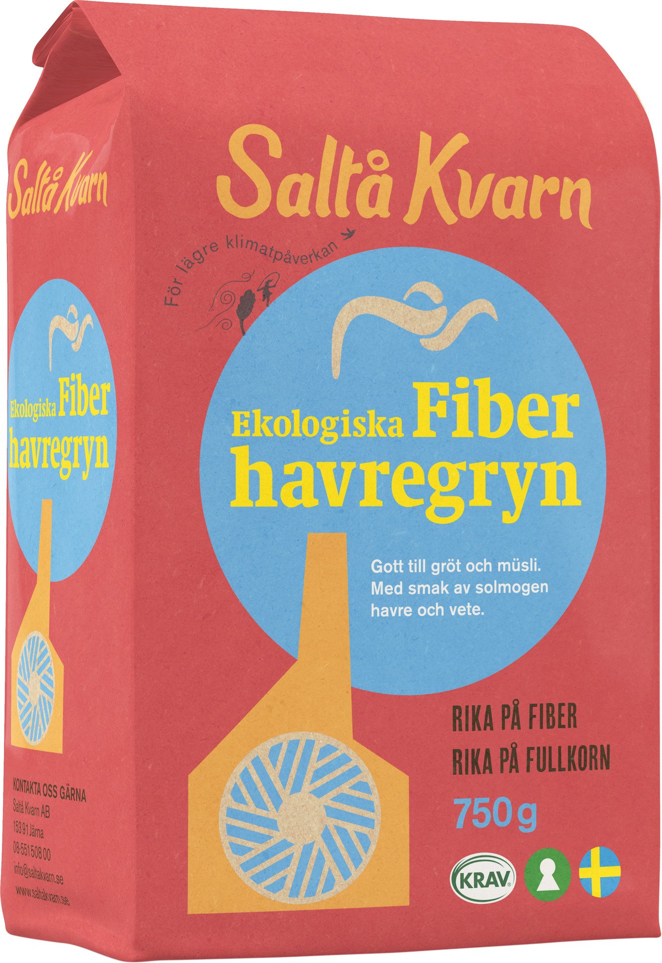 Saltå Kvarn Ekologiska Fiberhavregryn 750g