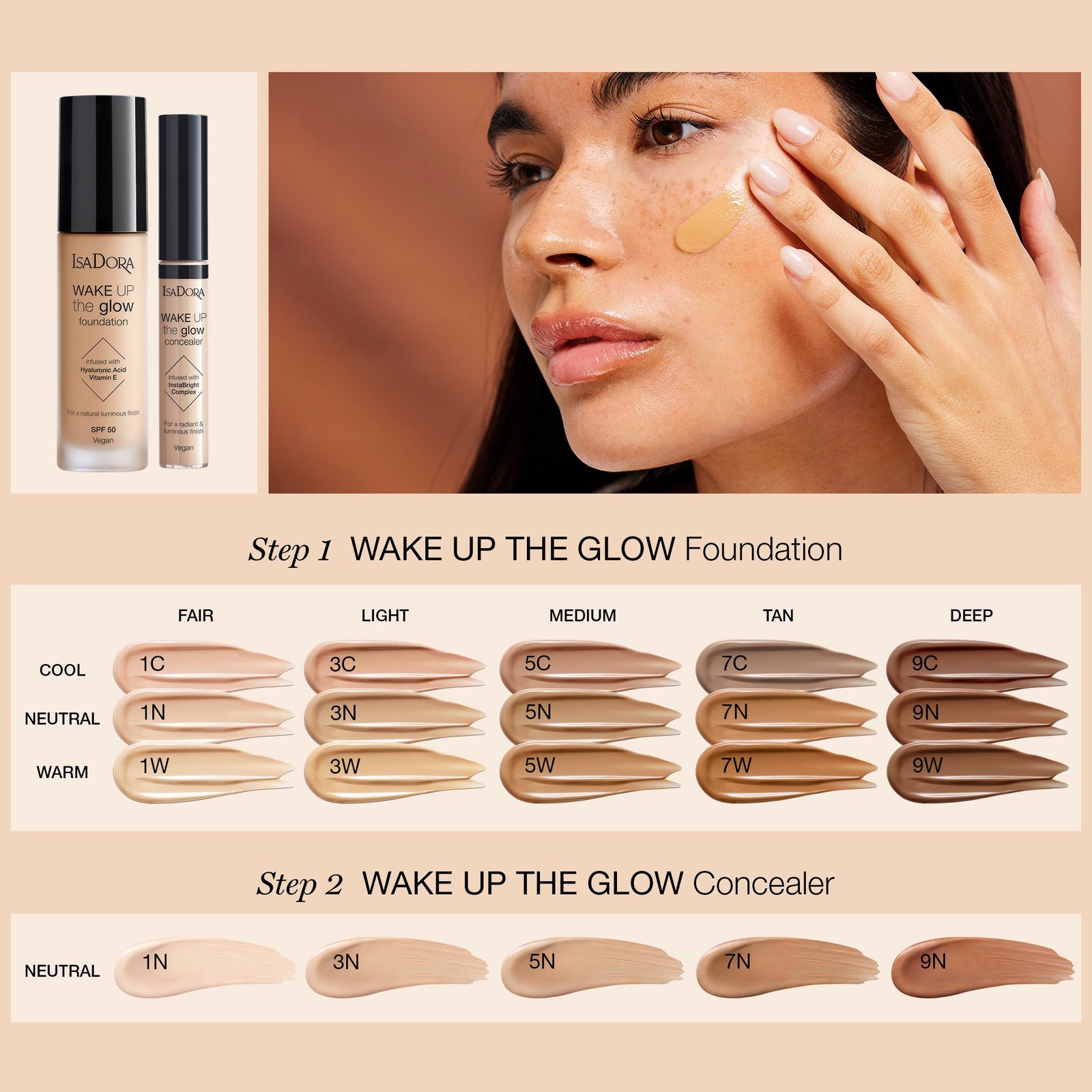 IsaDora Wake Up the Glow Foundation 1C 30 ml
