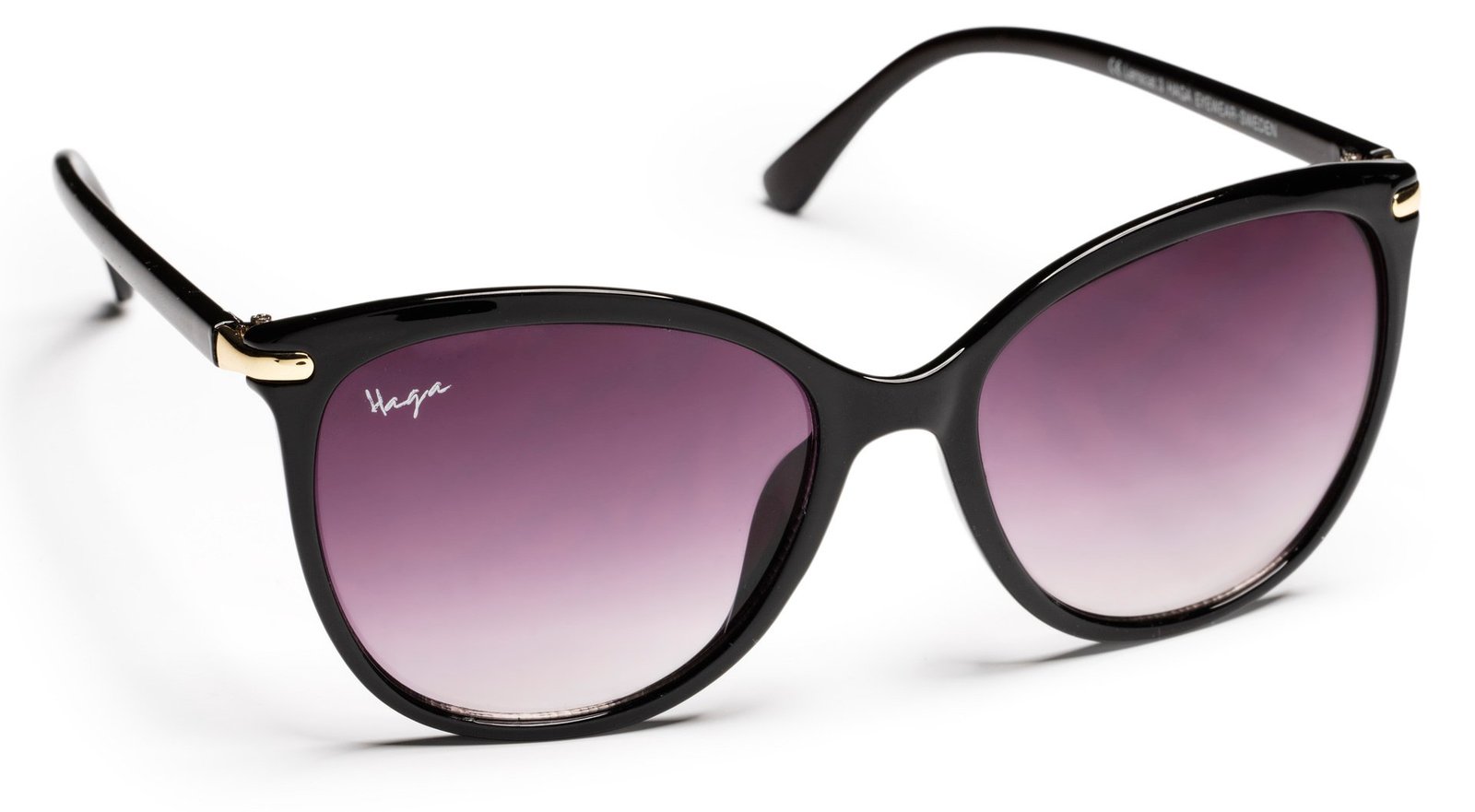 Haga Eyewear Athens Shiny Black Gradient Purple lens