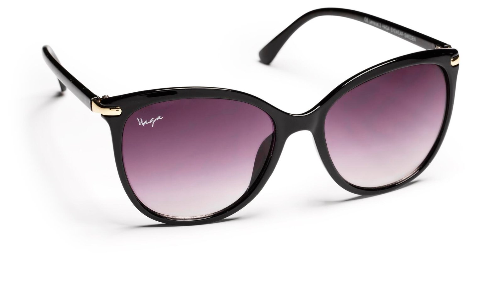 Haga Eyewear Athens Shiny Black Gradient Purple lens
