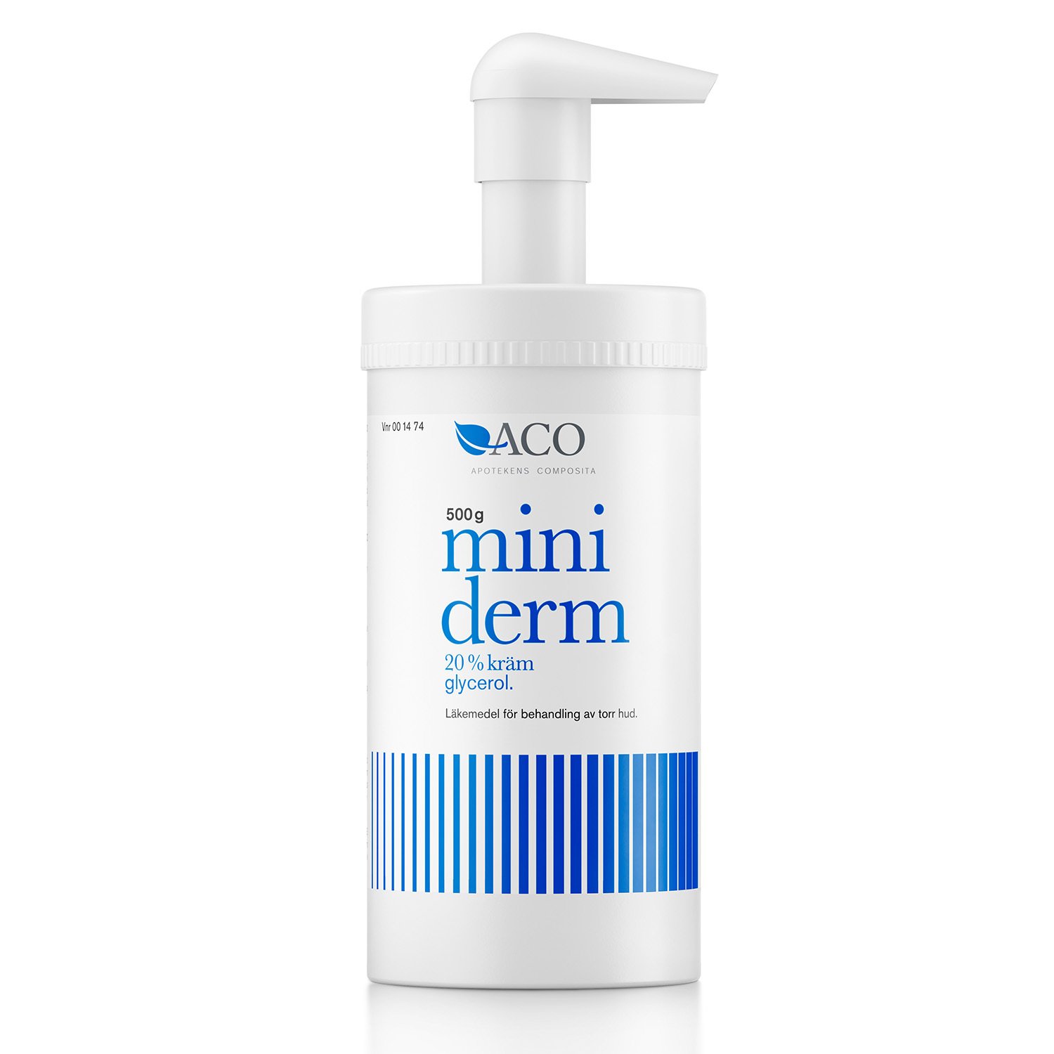 Miniderm Kräm 20% glycerol Torr Hud 500g