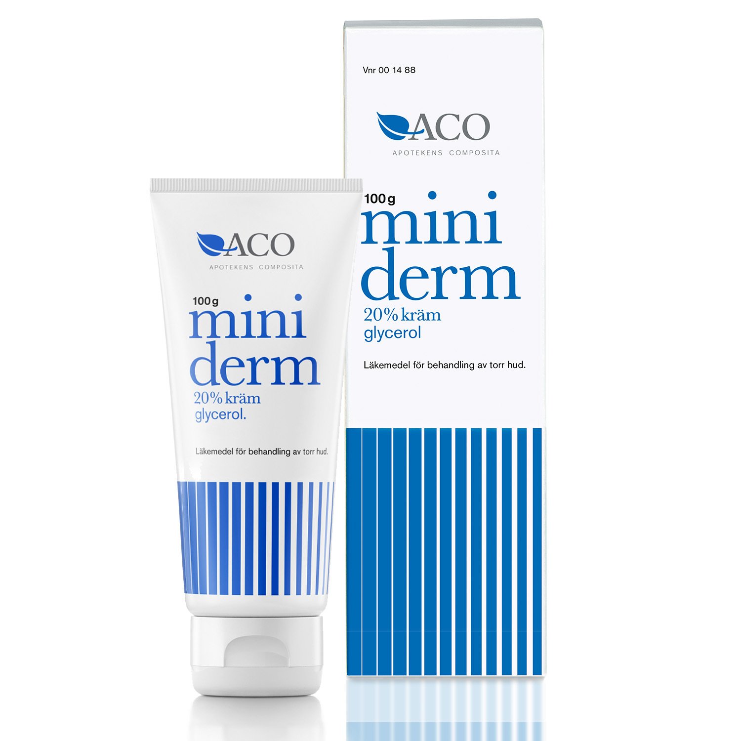 Miniderm Kräm 20% glycerol Torr Hud 100g
