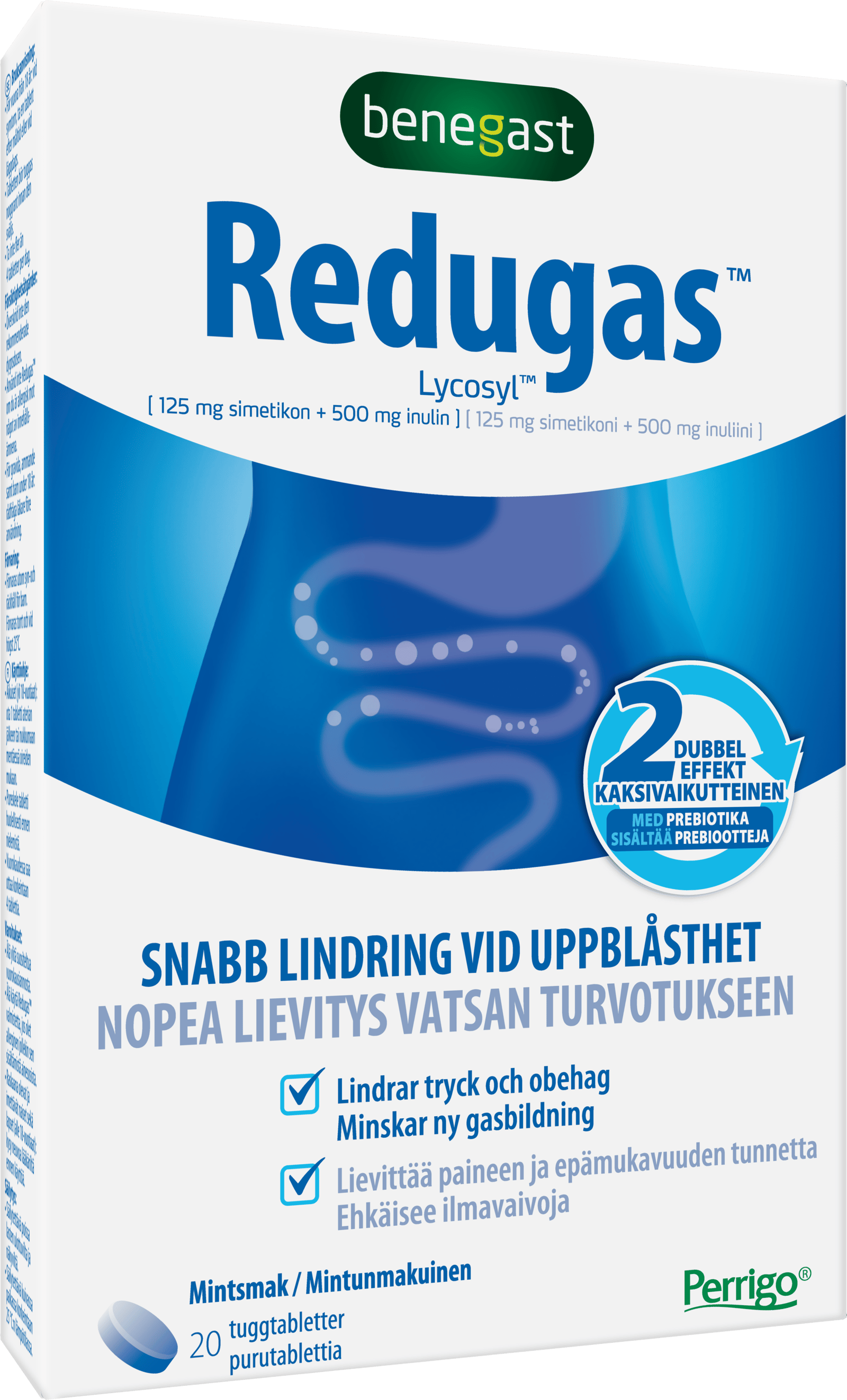 Benegast Redugas Chewable Tablets Peppermint Lindring Vid Gaser 20 tuggtabletter
