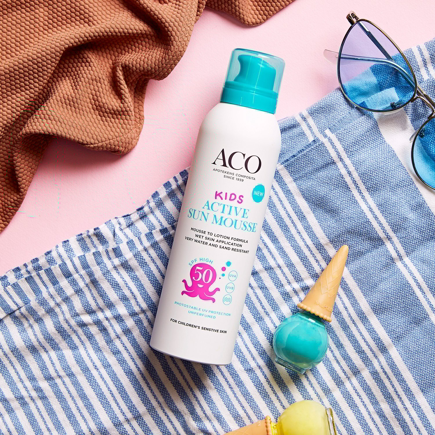 ACO Sun Kids Active Mousse SPF50 Oparfymerad 150 ml