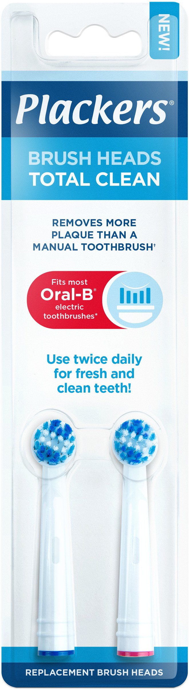 Plackers Brush Head Refills Total Clean Tandborsthuvuden 2 st