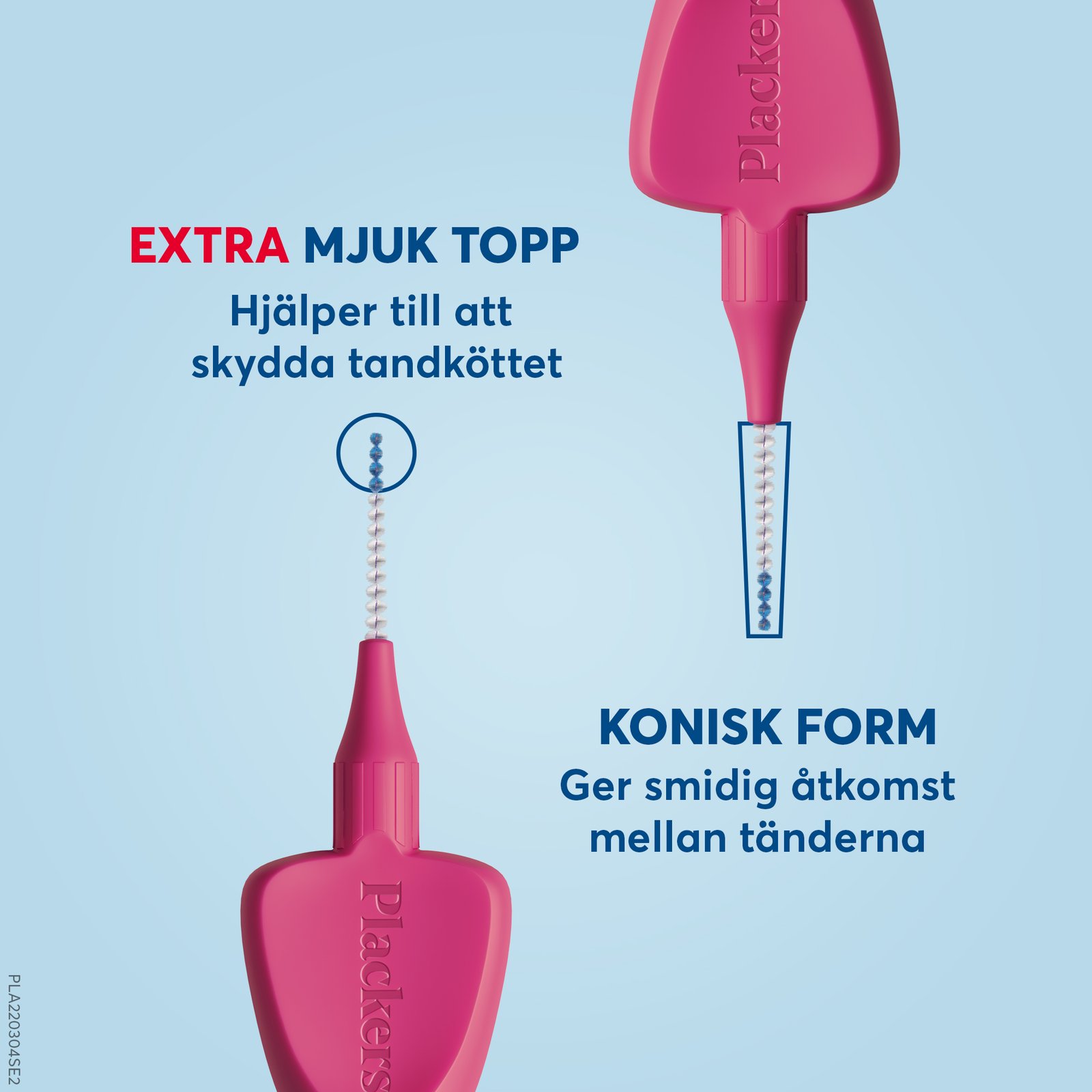 Plackers Gentle Brush Skonsam Mellanrumsborste Rosa XXS (0,4 mm) 6 st
