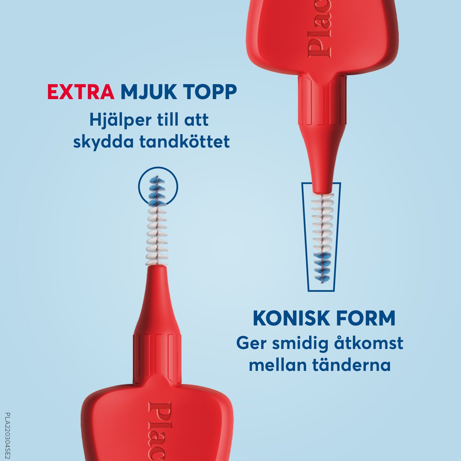 Plackers Gentle Brush Skonsam Mellanrumsborste Röd S (0,5 mm) 6 st