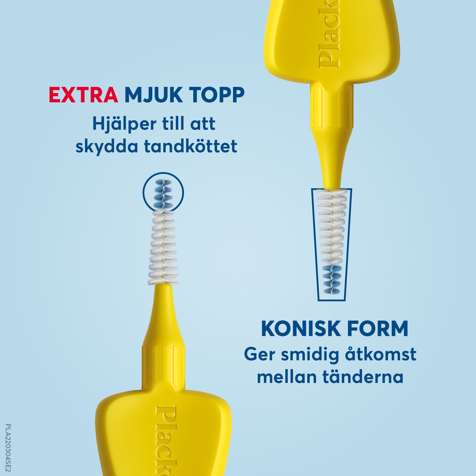 Plackers Gentle Brush Skonsam Mellanrumsborste Gul L (0,7 mm) 6 st