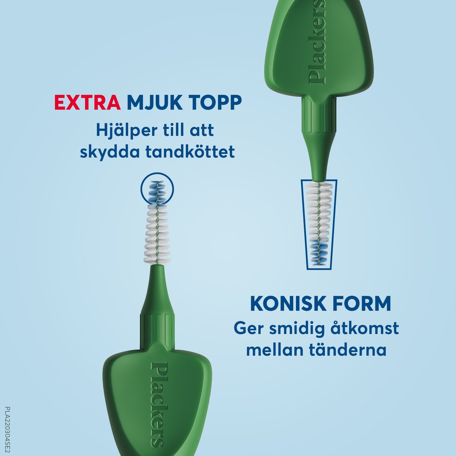 Plackers Gentle Brush Skonsam Mellanrumsborste Grön XL (0,8 mm) 6 st
