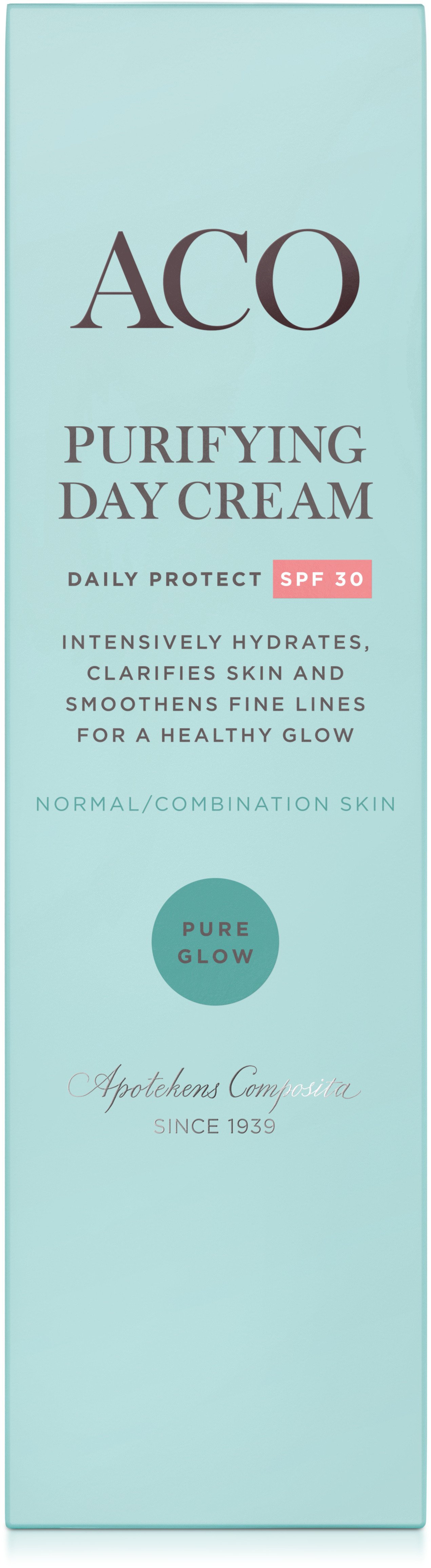 ACO Face Pure Glow Purifying Day Cream SPF30 Dagkräm 50 ml