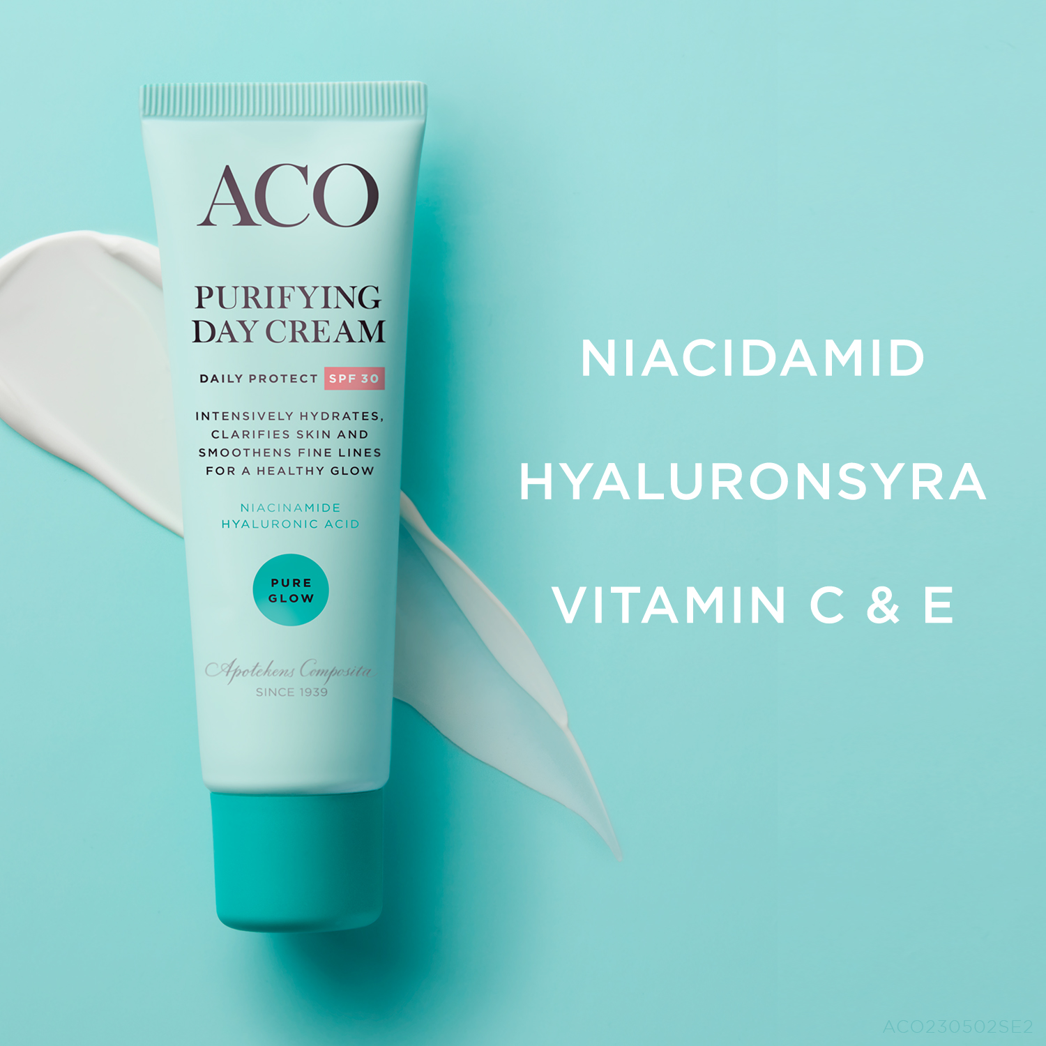 ACO Face Pure Glow Purifying Day Cream SPF30 Dagkräm 50 ml
